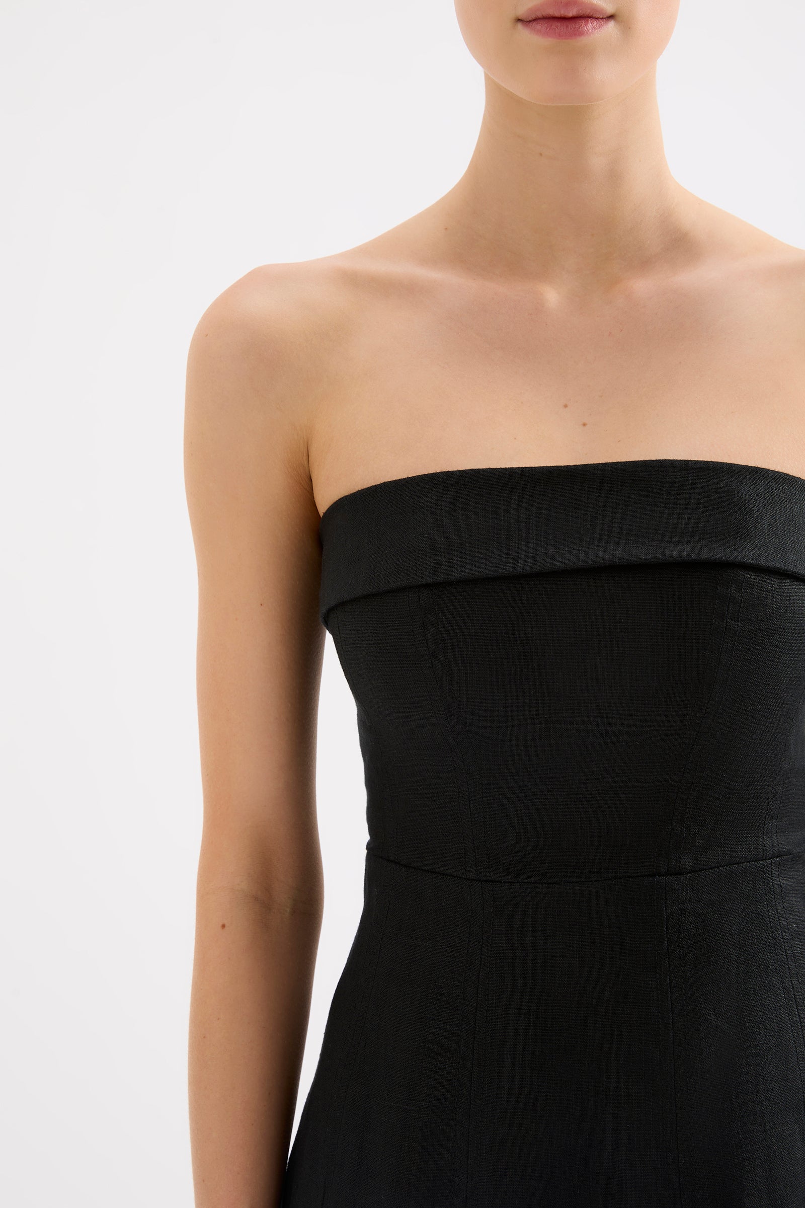 Lyra Linen Dress Black 