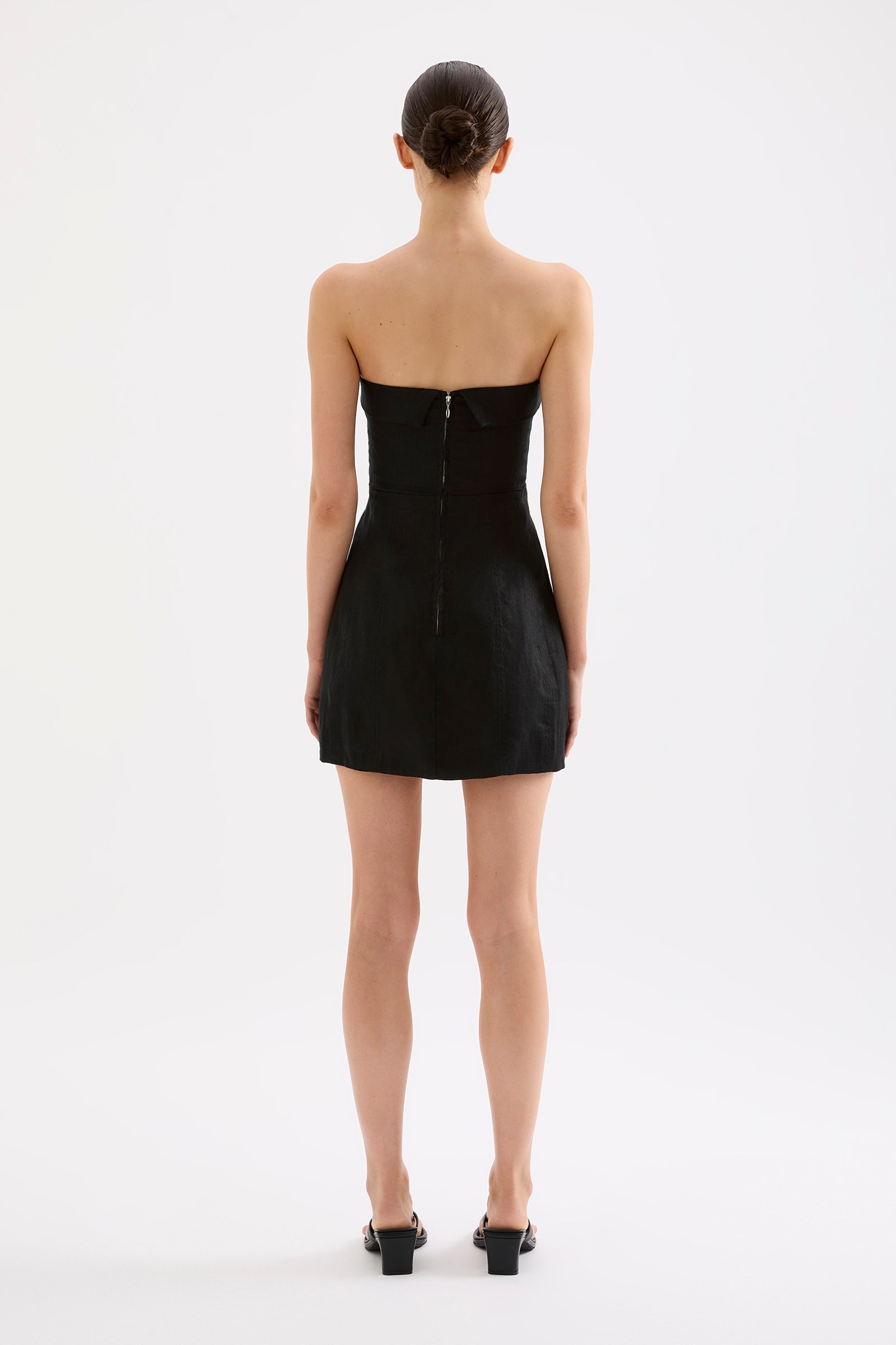 Lyra Linen Dress Black 