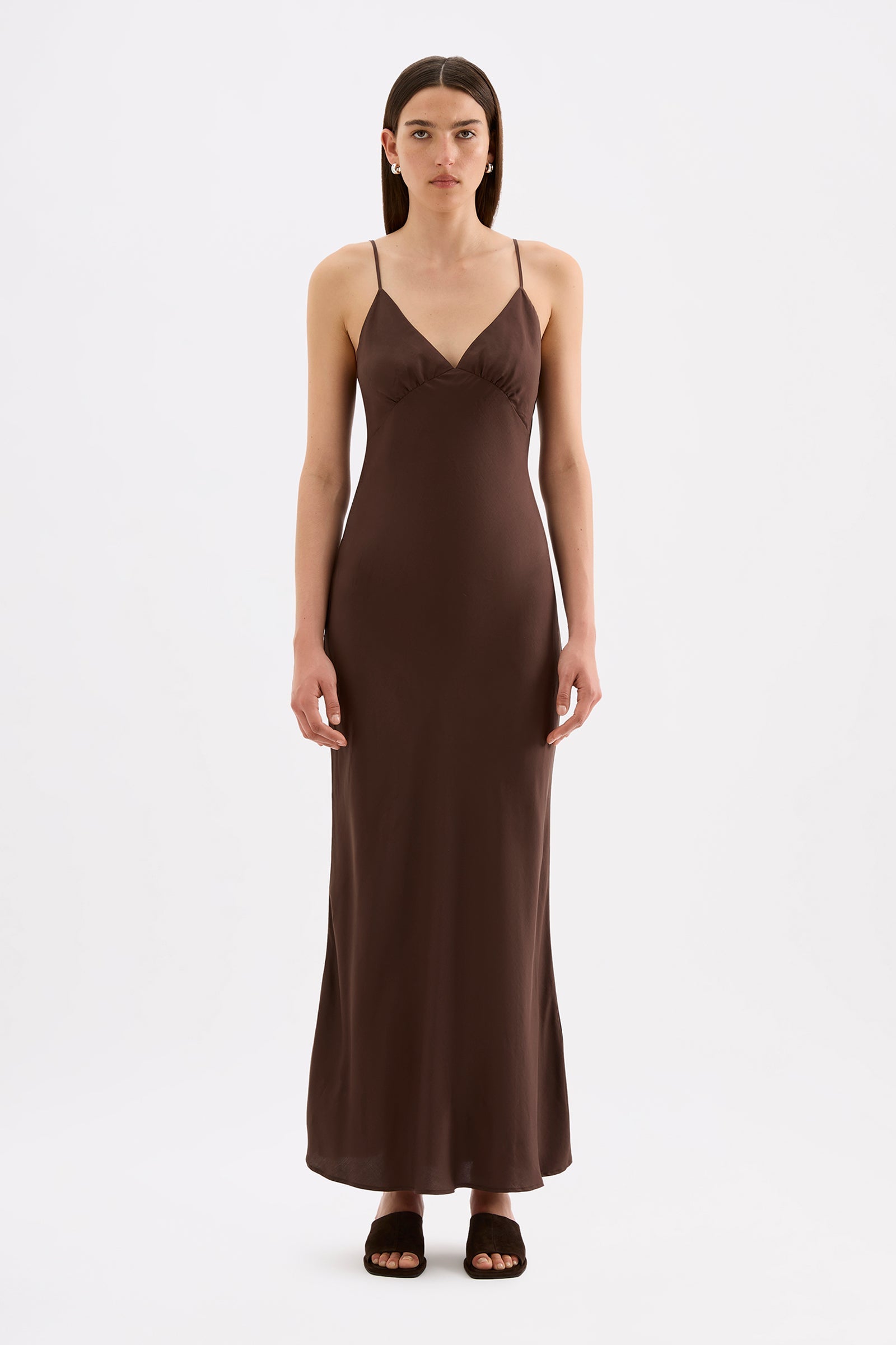 Tilly Tencel Slip Dress Chocolate 