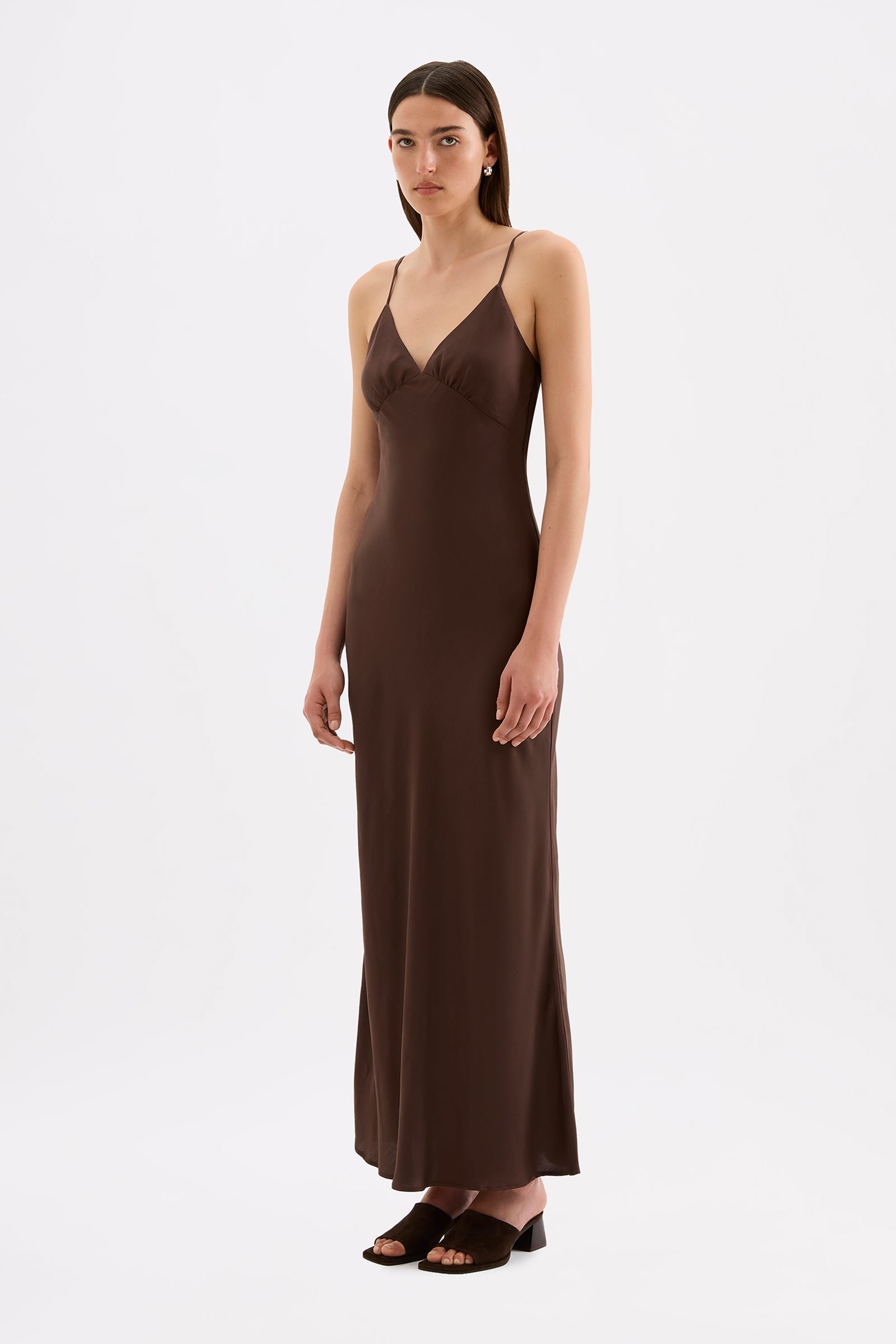 Tilly Tencel Slip Dress Chocolate 