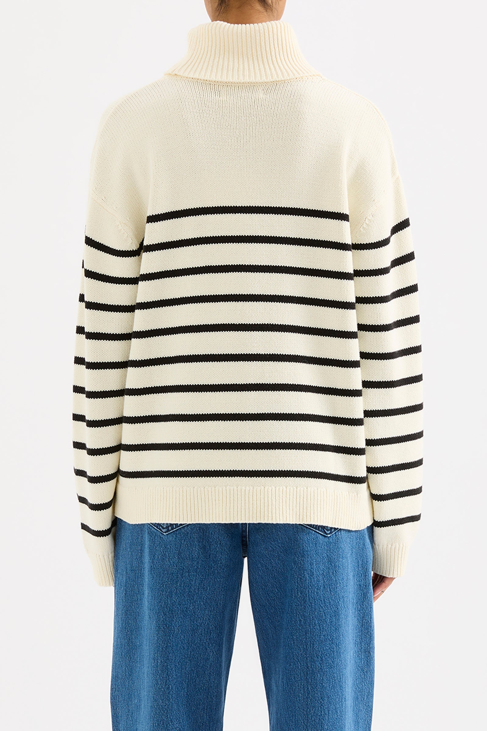 Perri Turtleneck Knit Black Stripe 