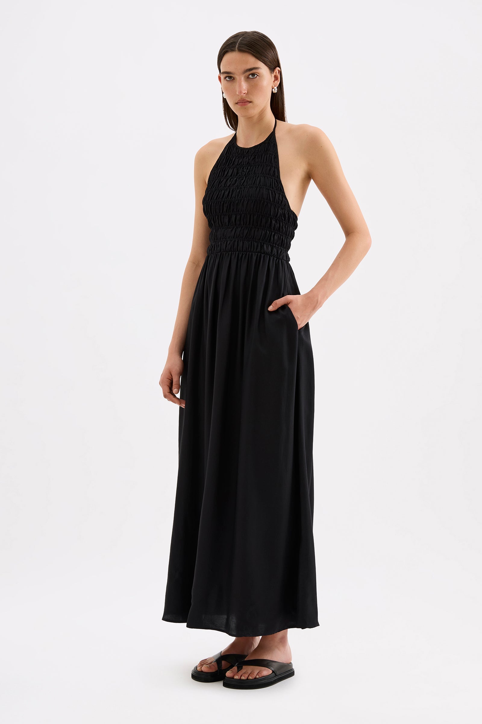 Mira Tencel Maxi Dress Black 
