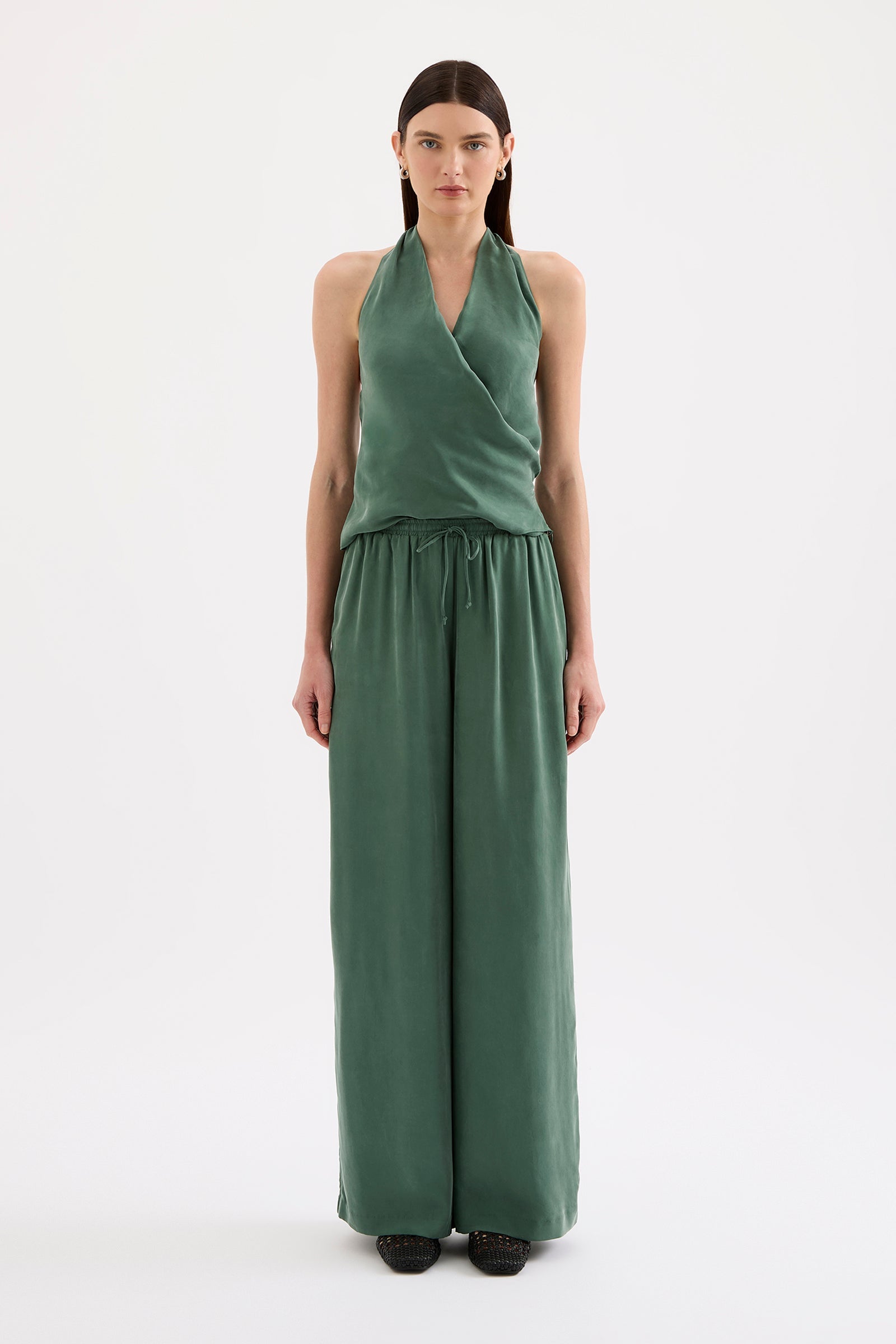 Leon Cupro Pant Emerald 