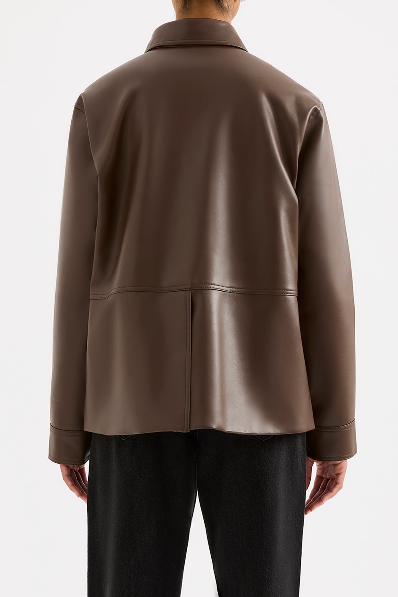 Telsey Faux Leather Jacket Chocolate 