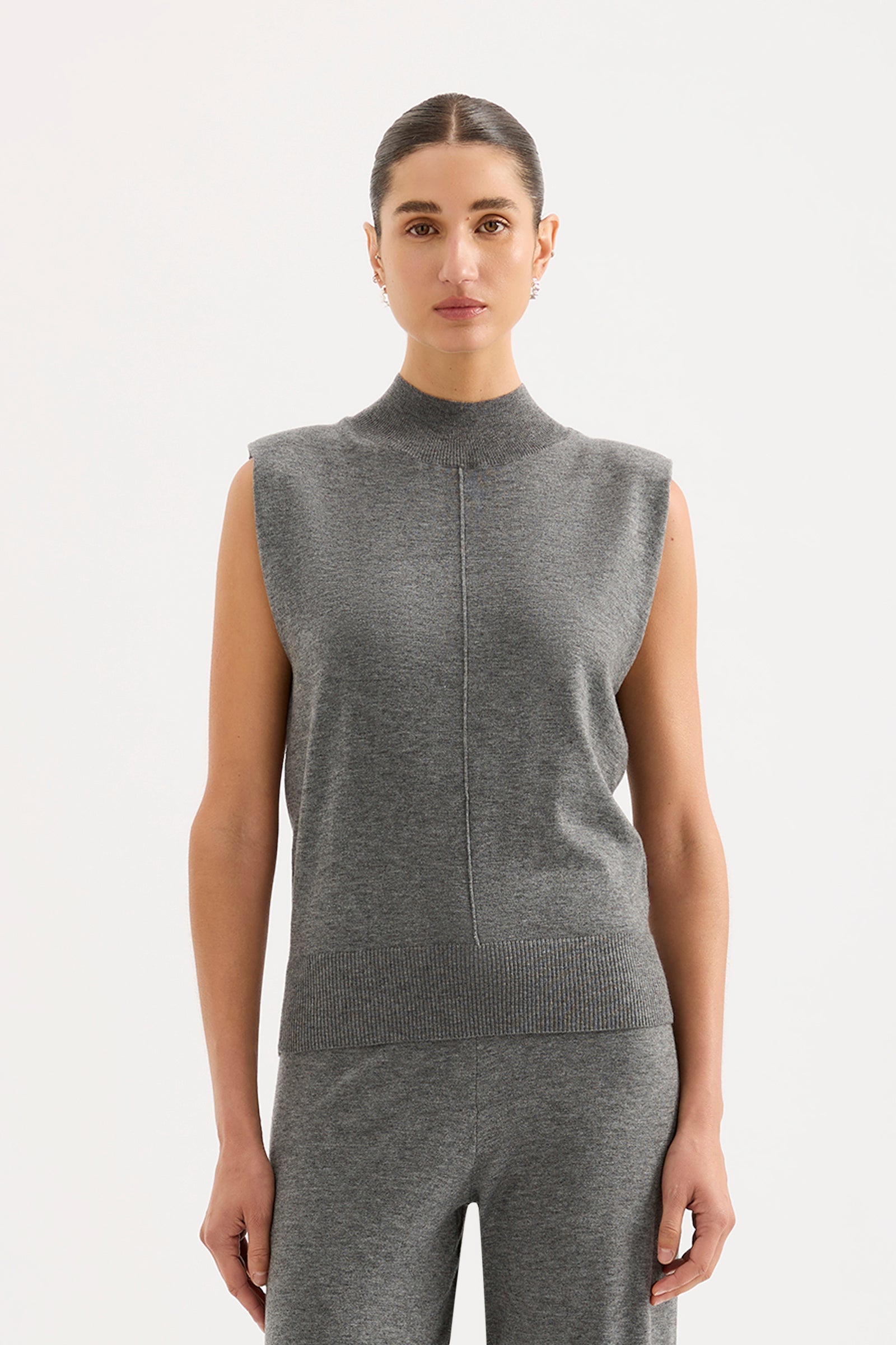 Rae Knit Tee Charcoal 