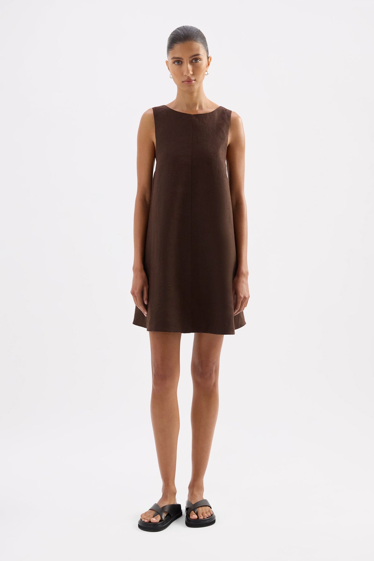 Nemi Linen Dress Chocolate 