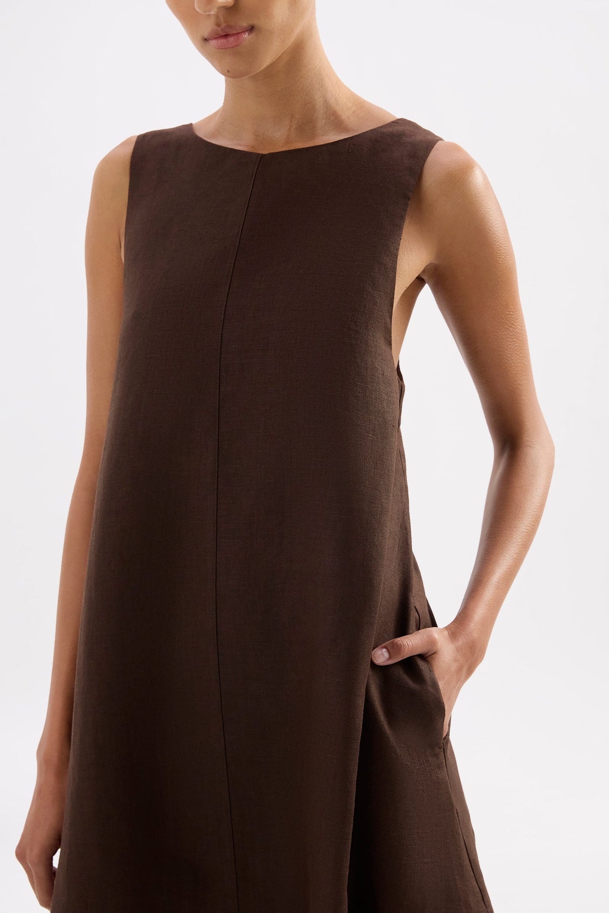 Nemi Linen Dress Chocolate 