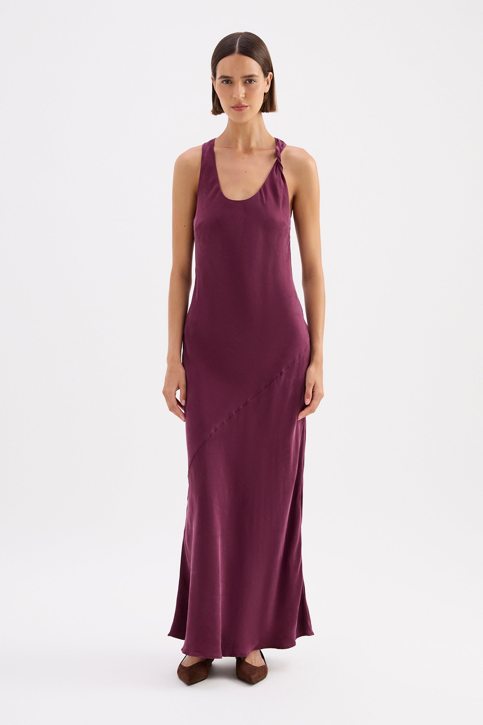 Amaya Cupro Dress Merlot 