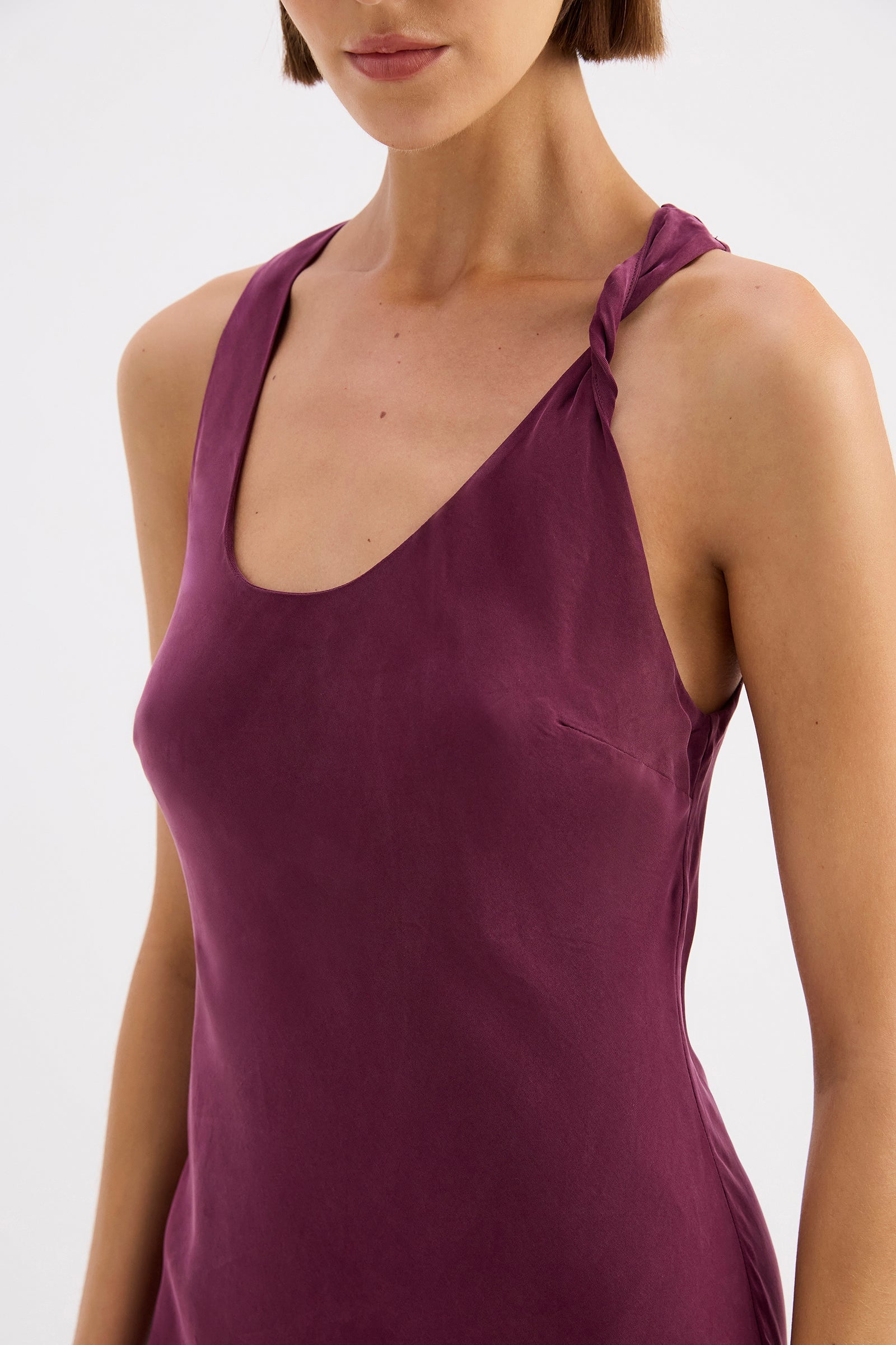 Amaya Cupro Dress Merlot 