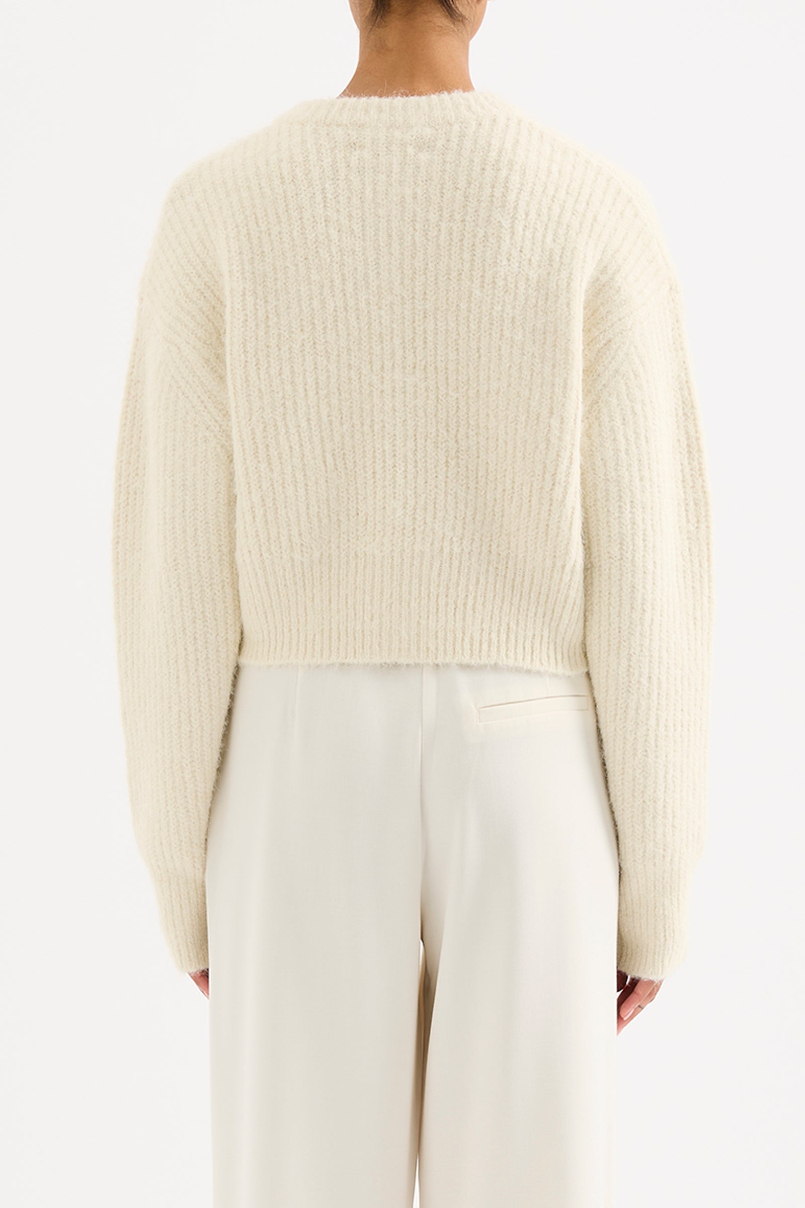 Nixon Cropped Cardigan Ivory 
