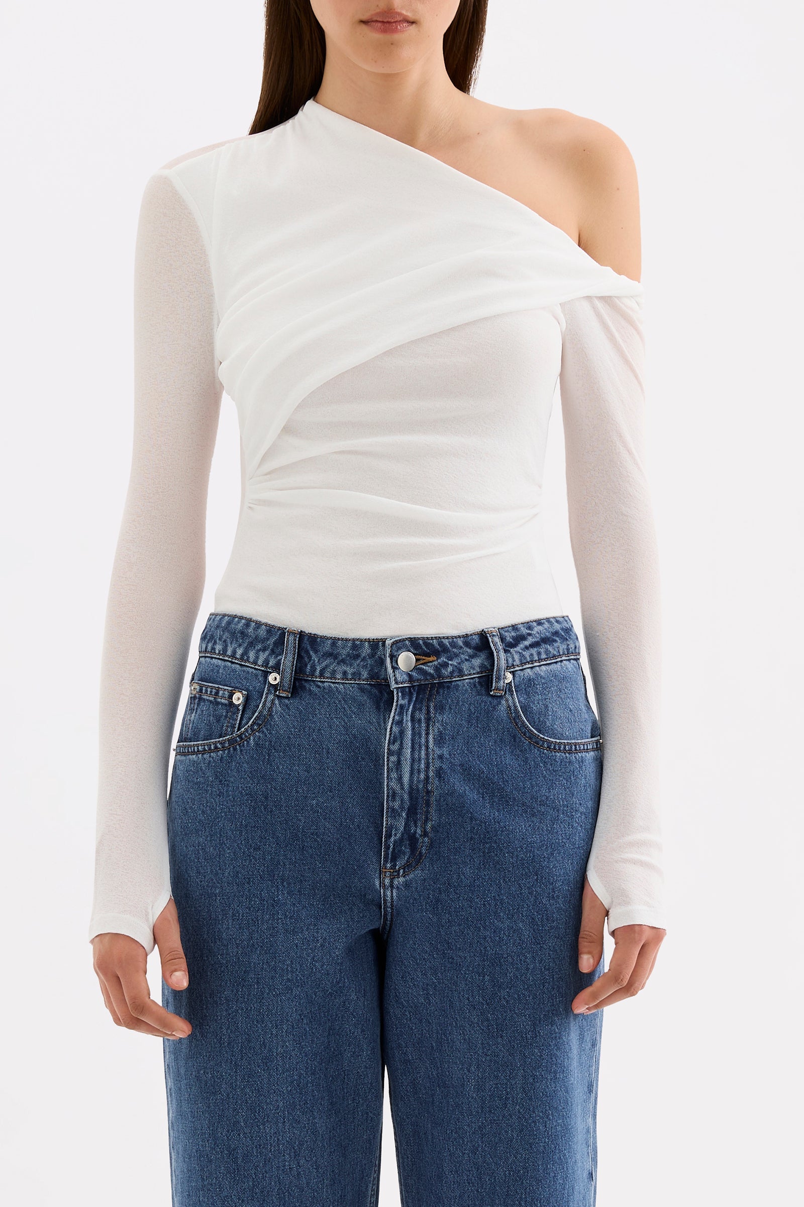 Piper Mesh Ls Top Salt 