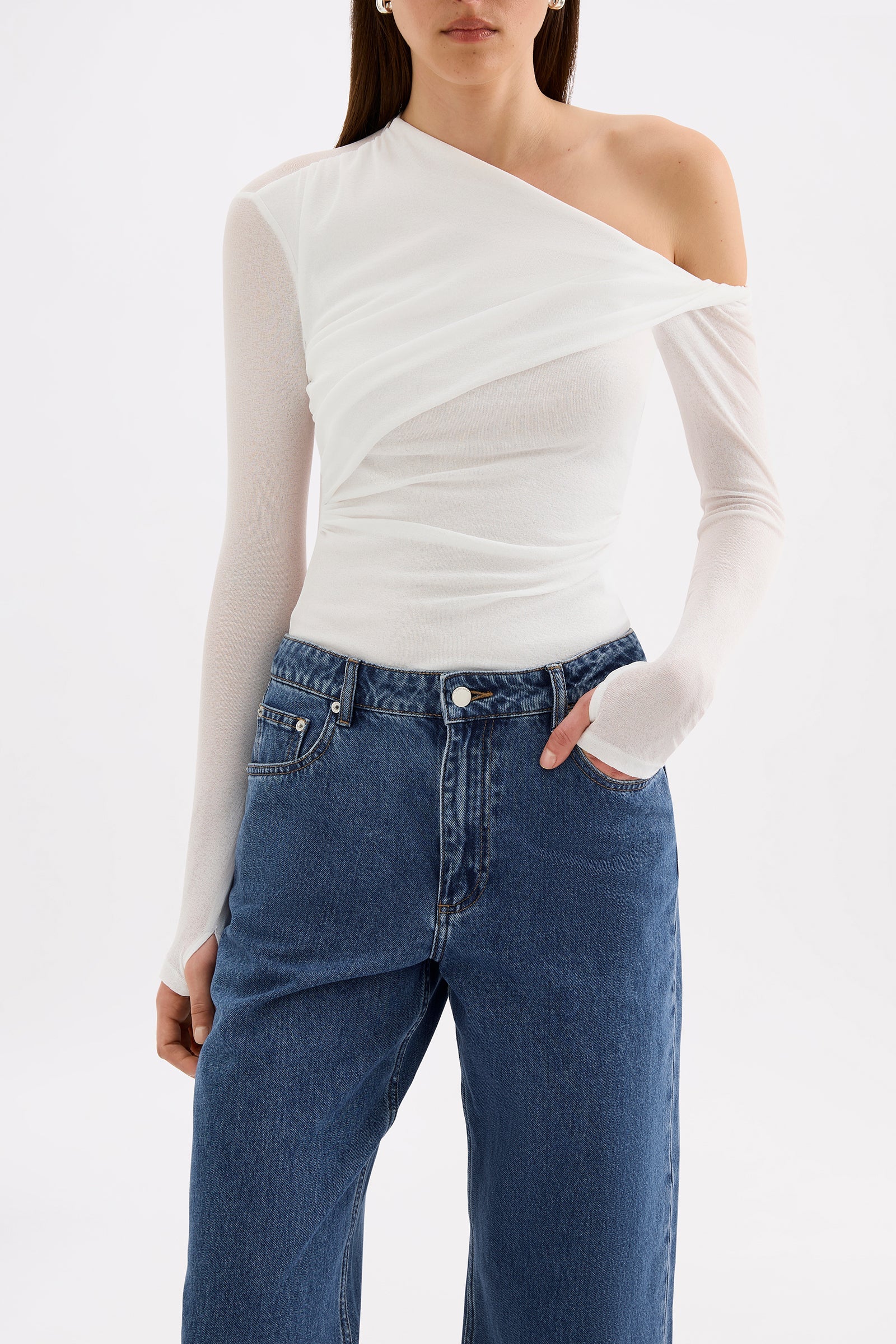 Piper Mesh Ls Top Salt 