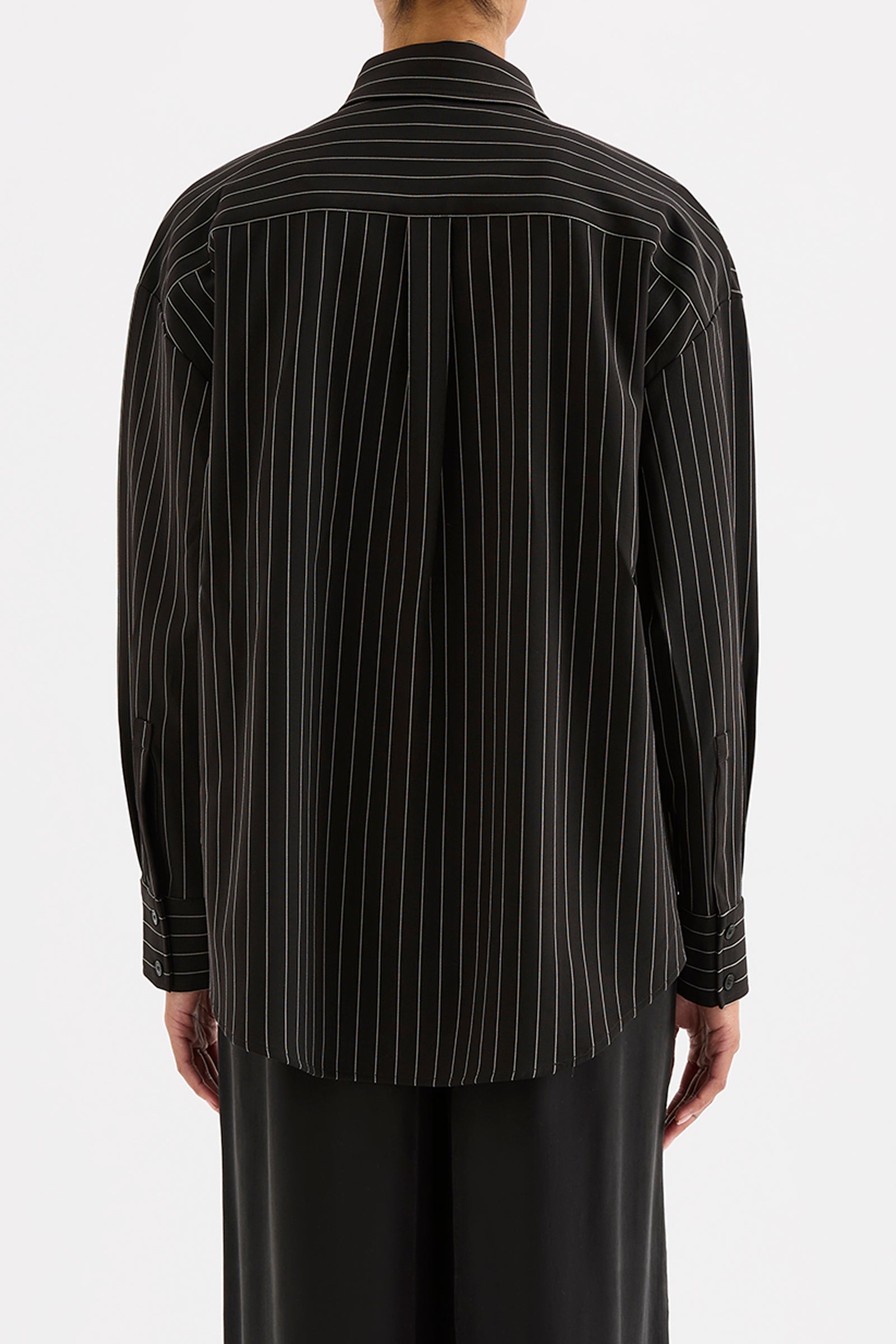 Maeve Pinstripe Shirt Black Pinstripe 