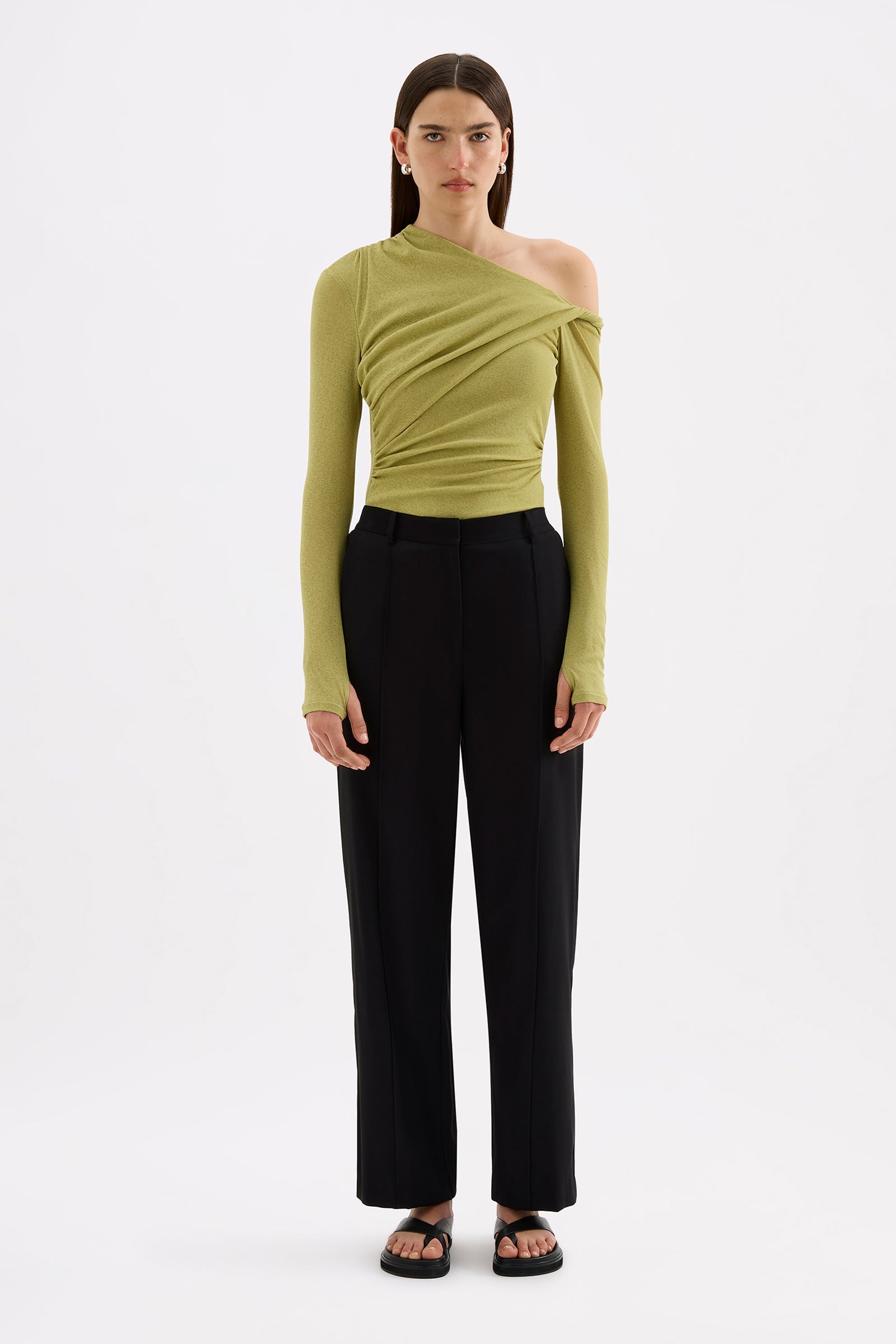 Piper Mesh Ls Top Wasabi 