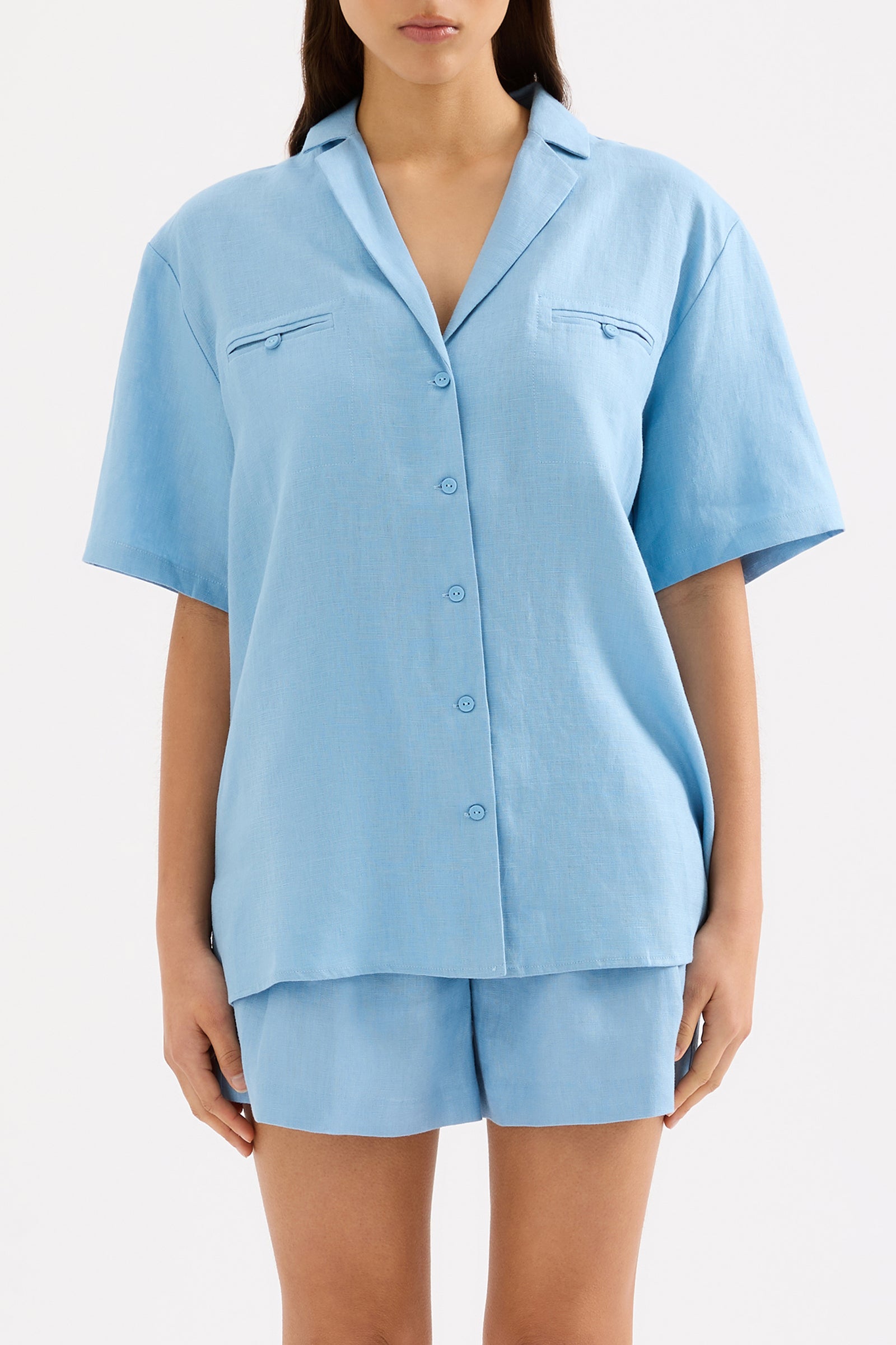Thilda Linen Shirt Sky 
