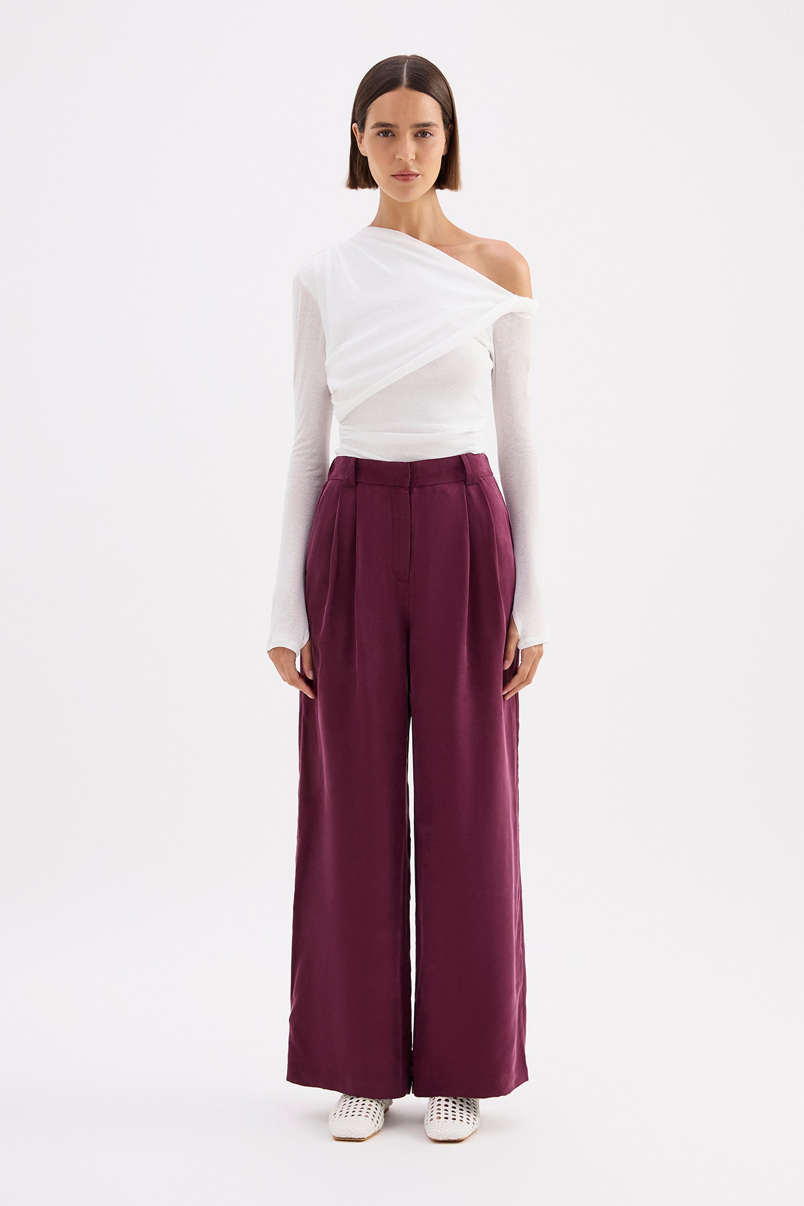 Lea Cupro Pant Merlot 