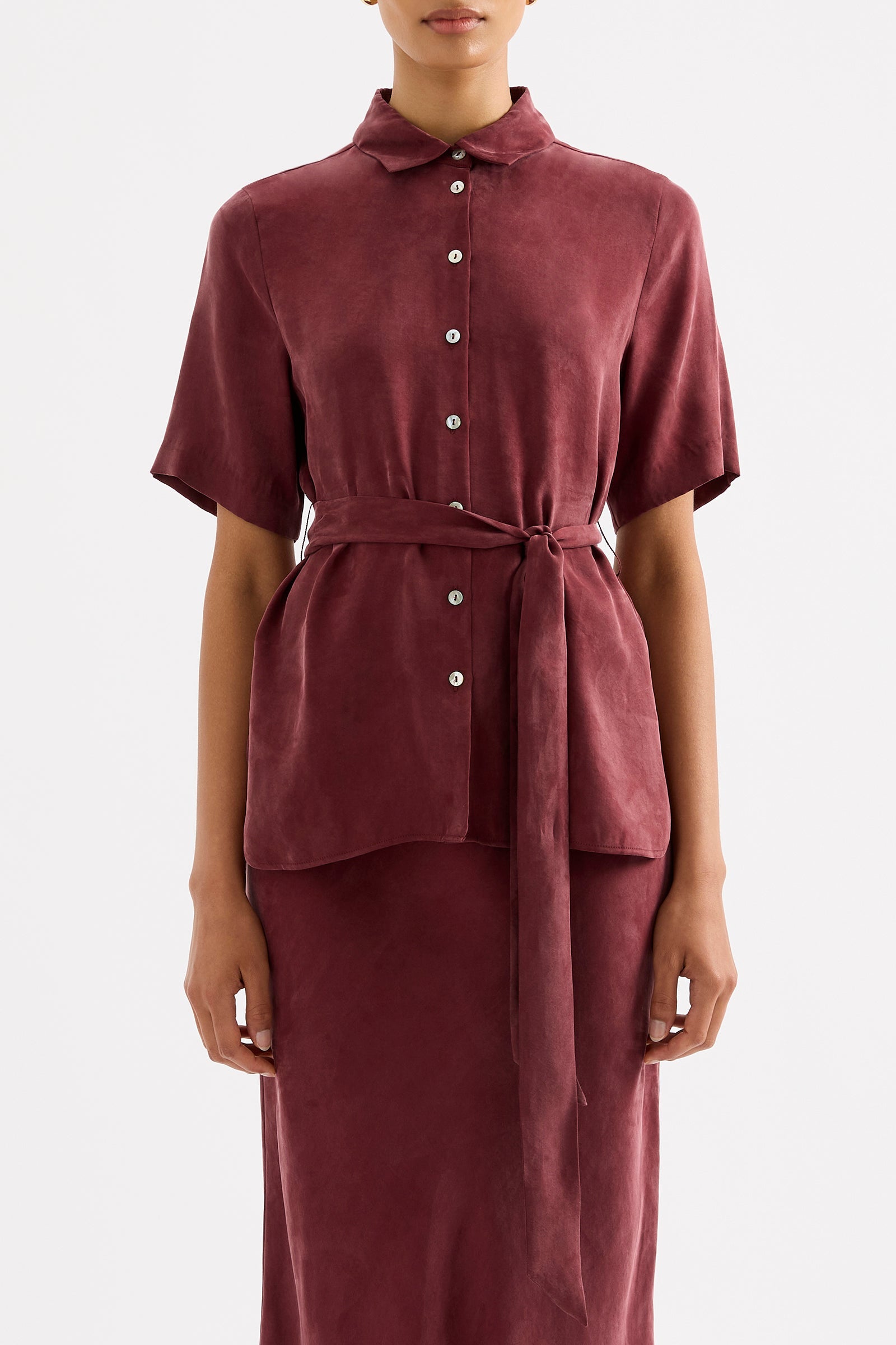 Devin Tencel Shirt Plum 