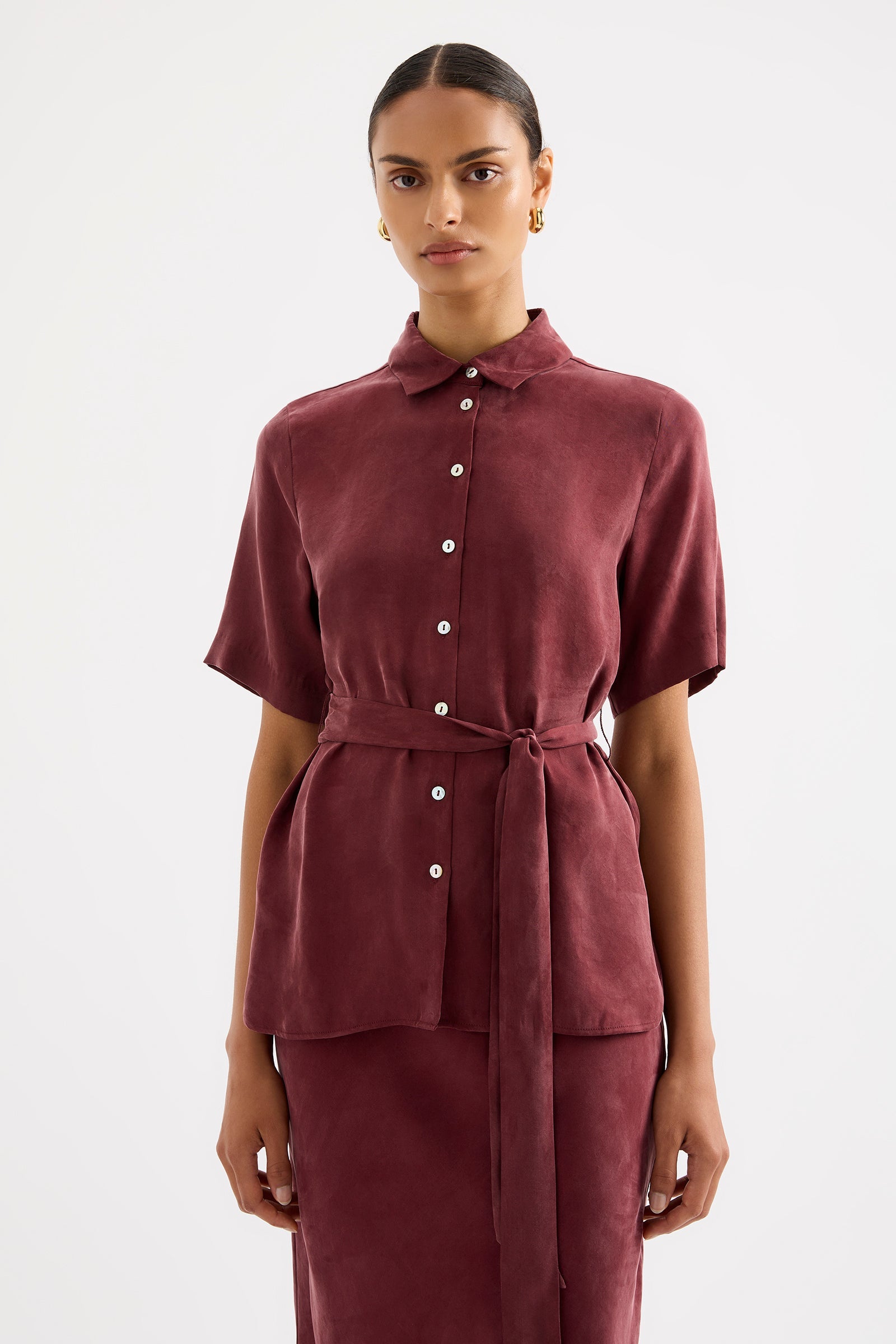 Devin Tencel Shirt Plum 