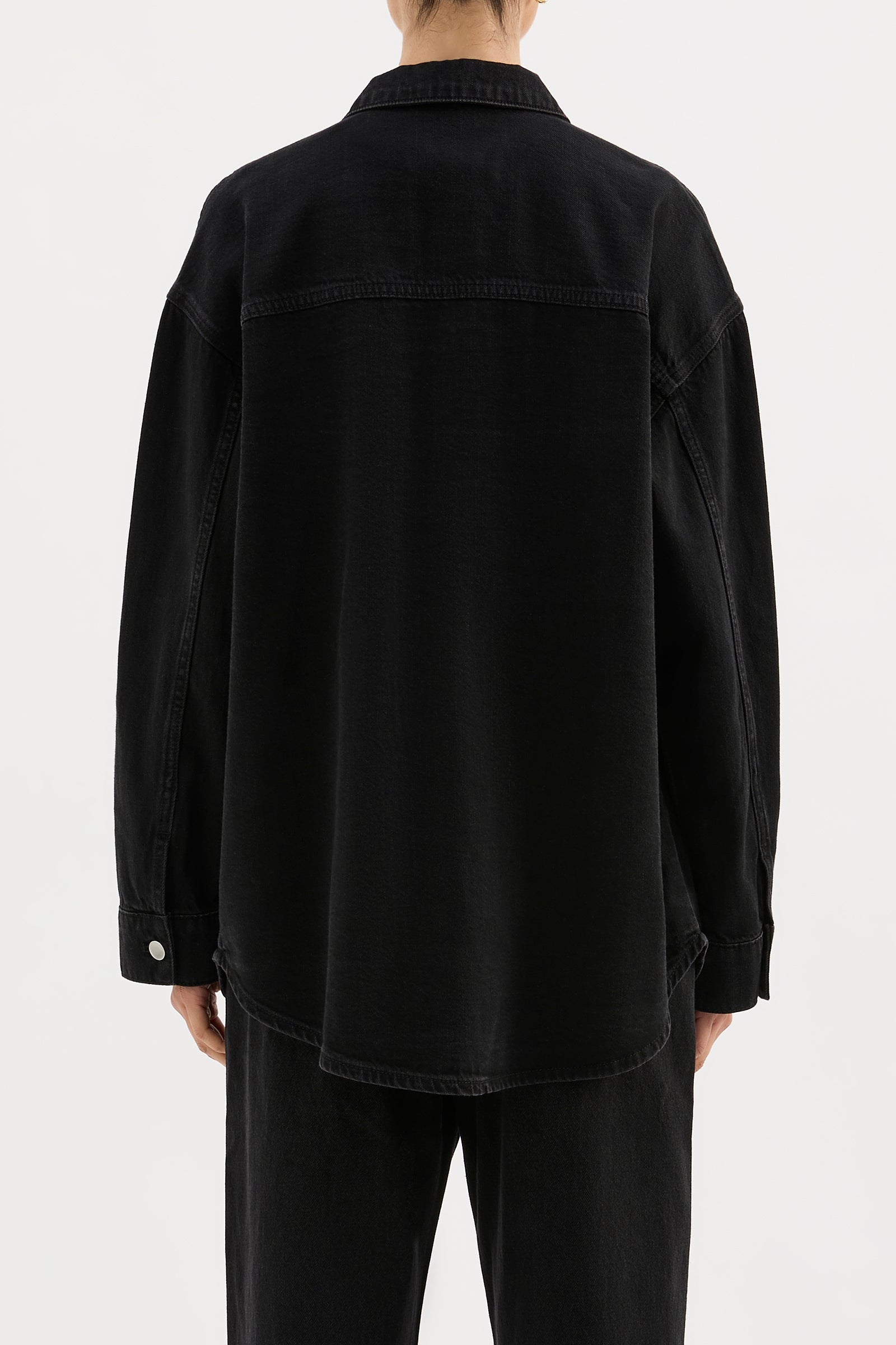 Organic Denim Overshirt Vintage Black 