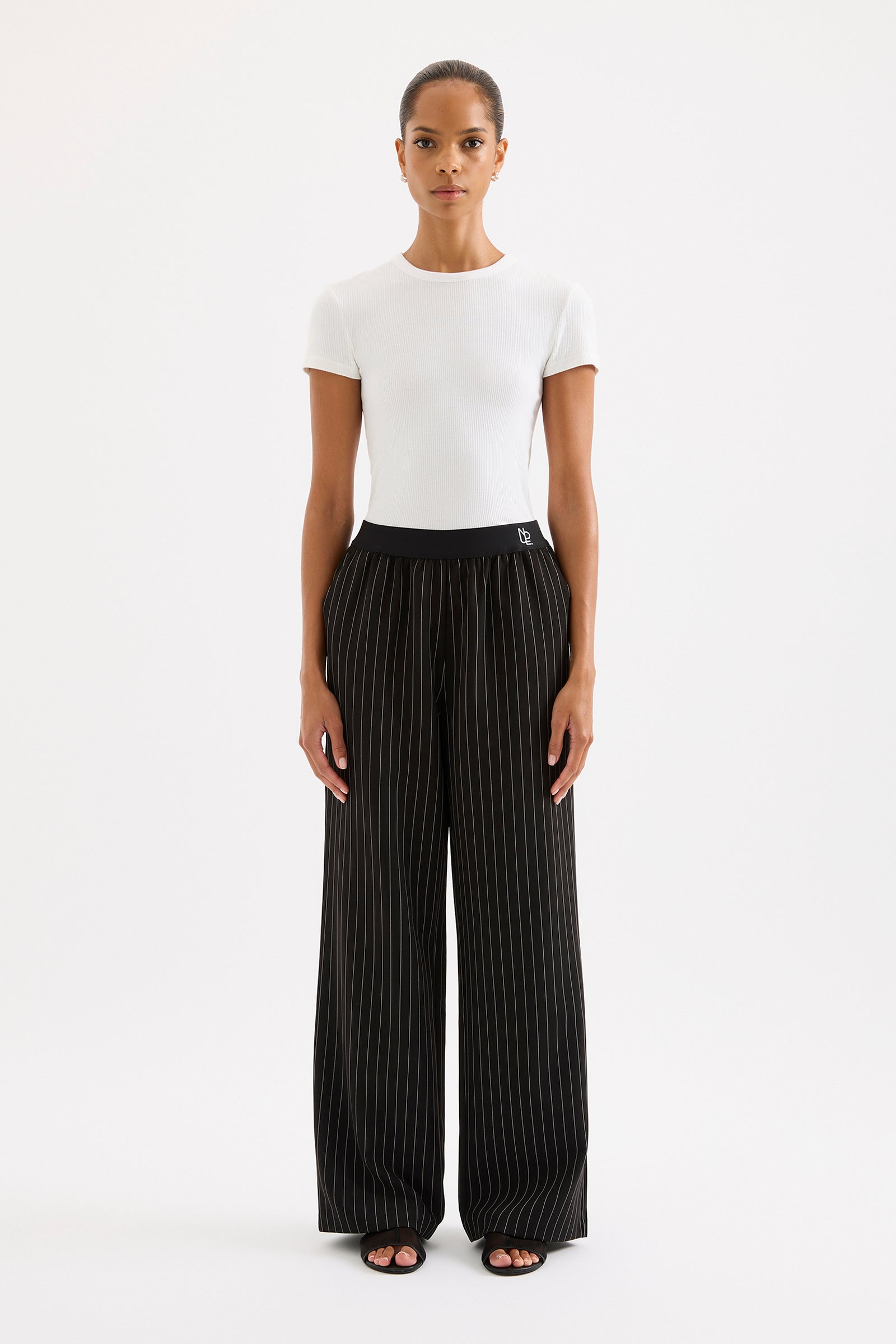 Maeve Pinstripe Pant Black Pinstripe 