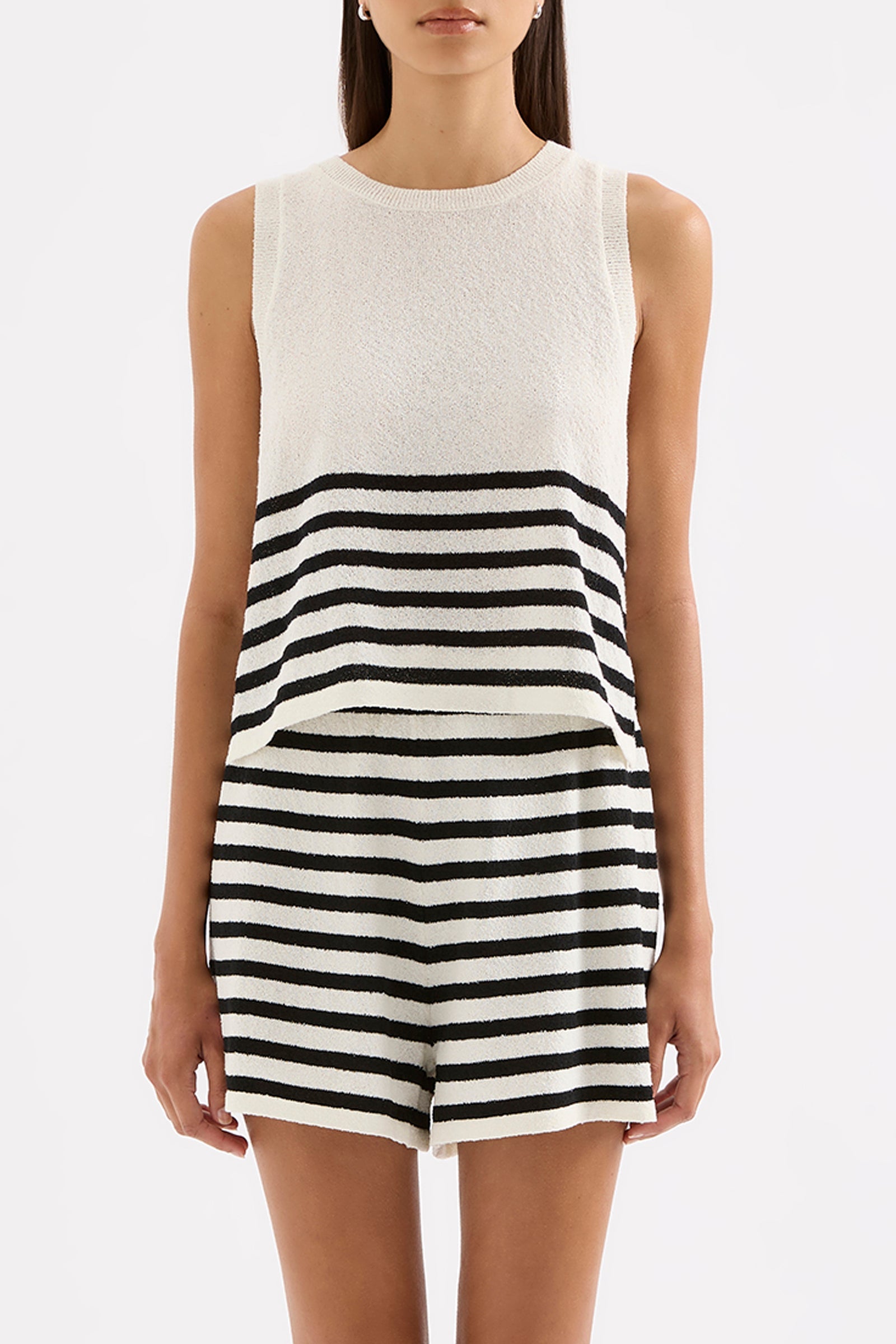 Marika Knit Tank Black Stripe 