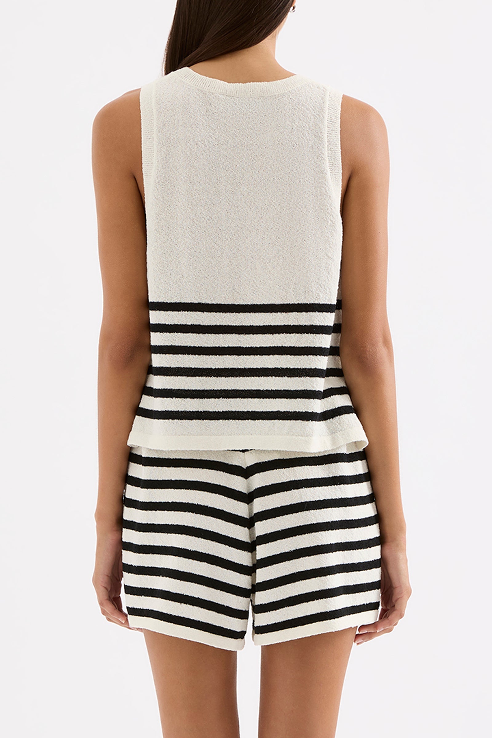 Marika Knit Tank Black Stripe 