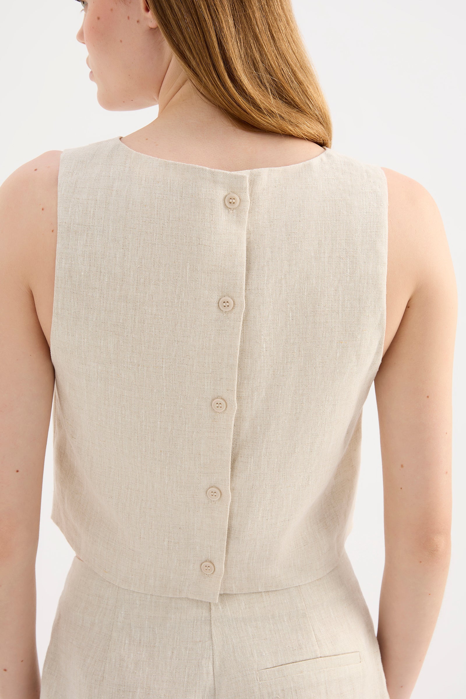 Marli Linen Top Natural 