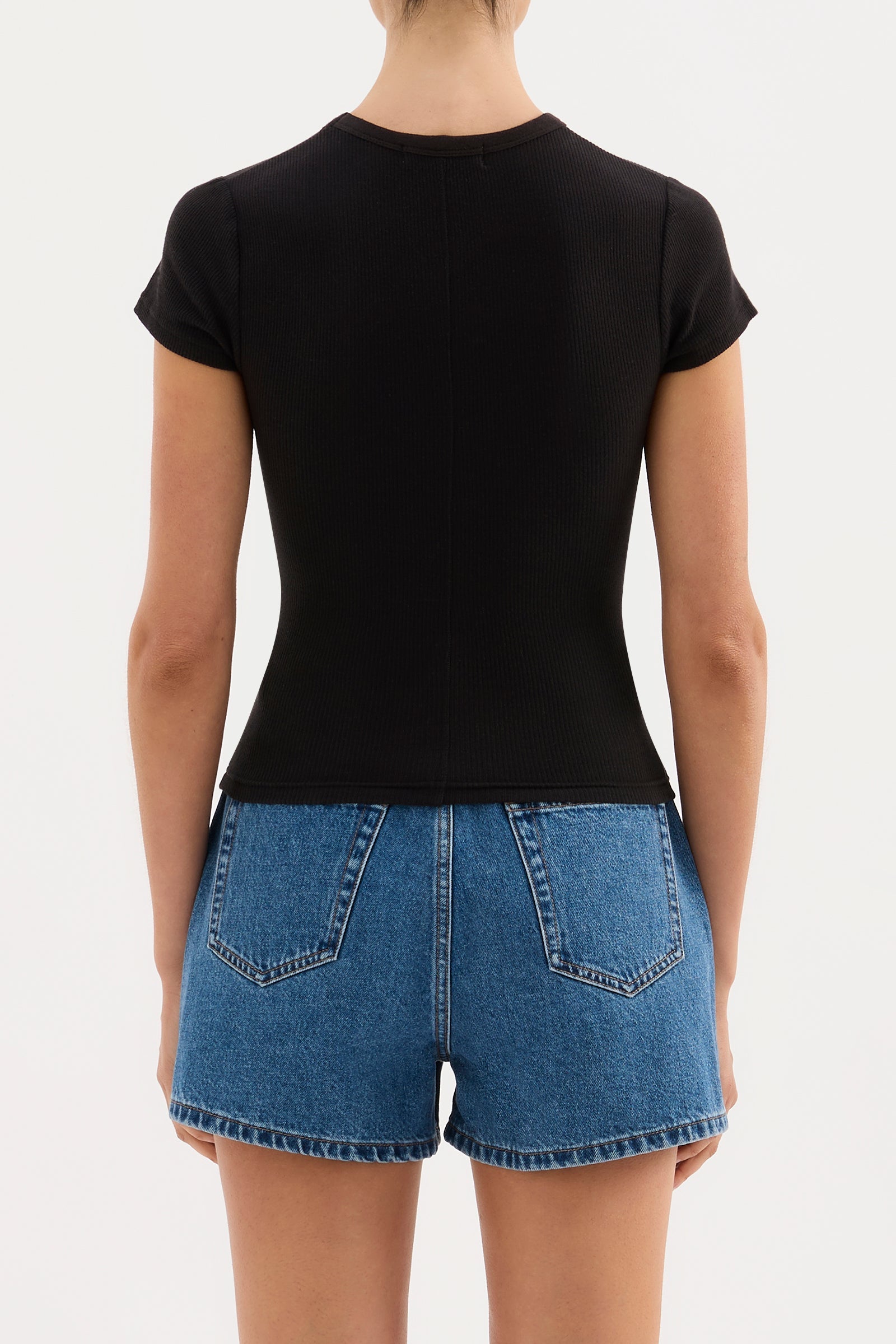 Organic Rib Ss Tee Black 