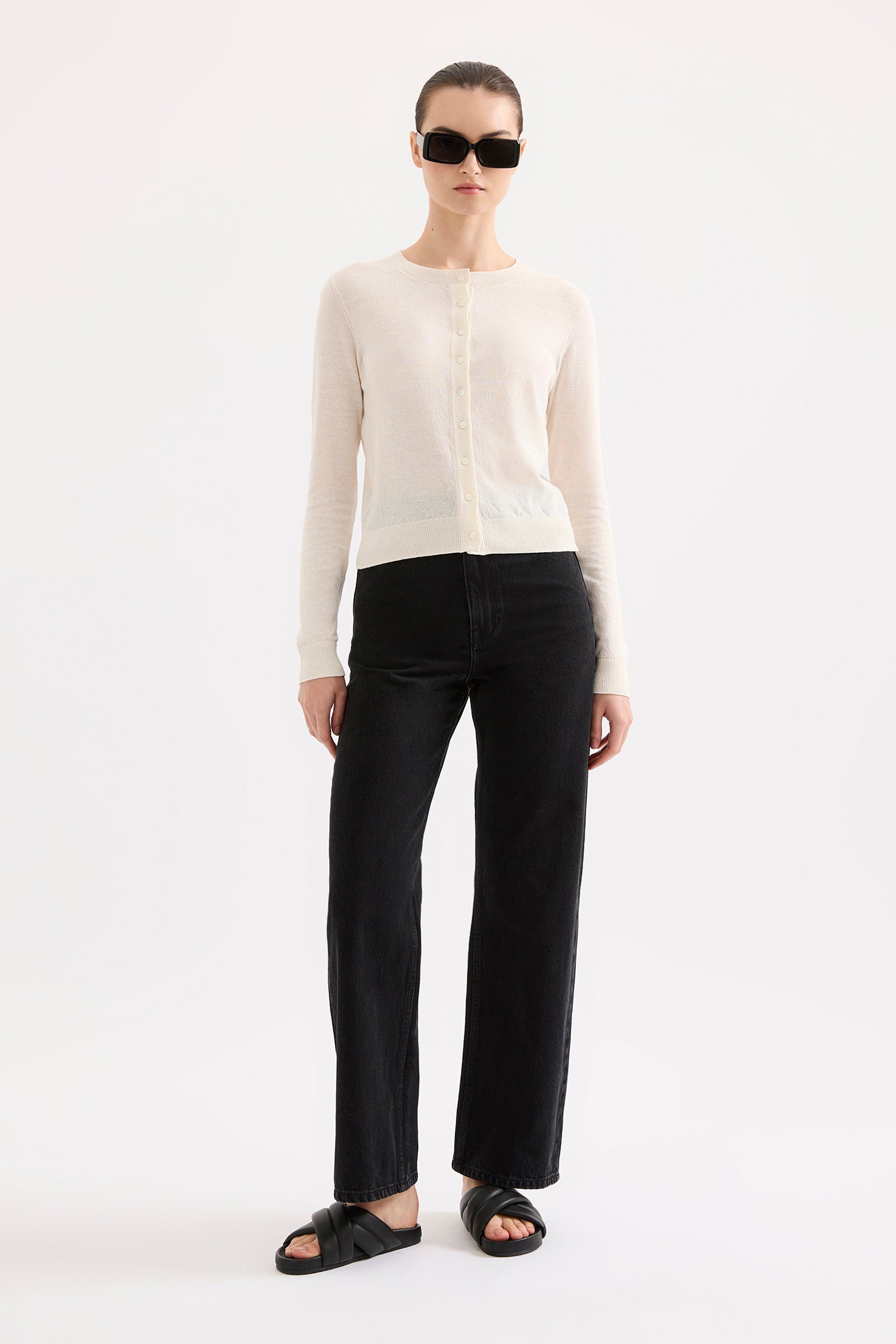 Louie Linen Blend Cardigan Salt 