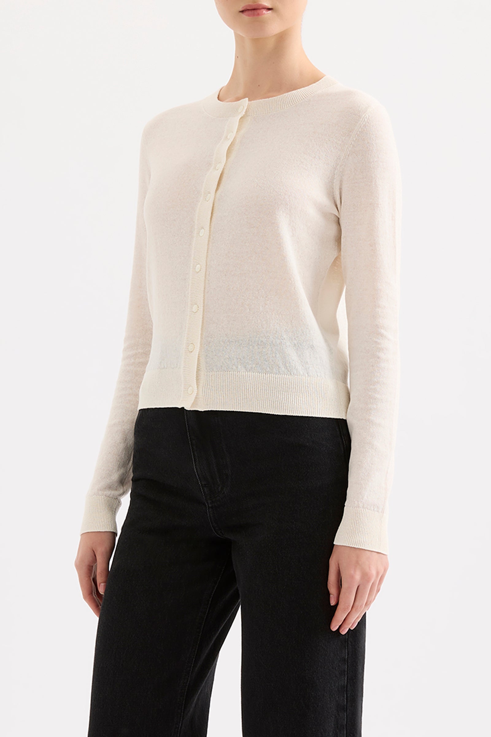 Louie Linen Blend Cardigan Salt 