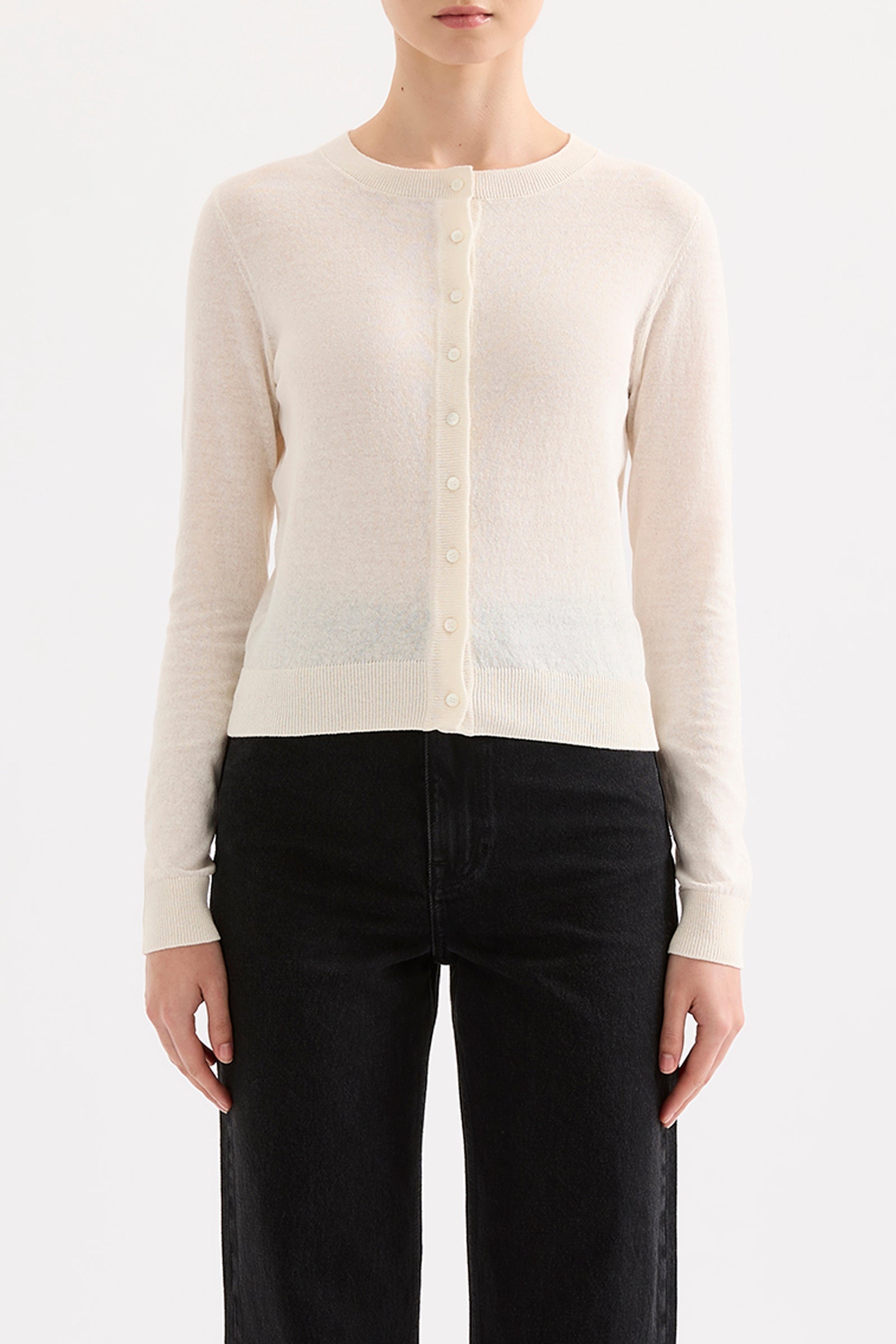 Louie Linen Blend Cardigan Salt 