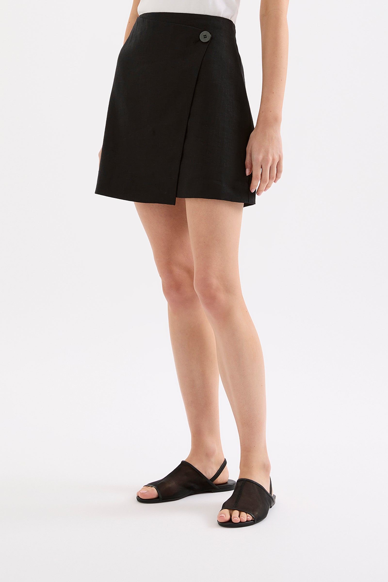 Thilda Linen Skirt Black 