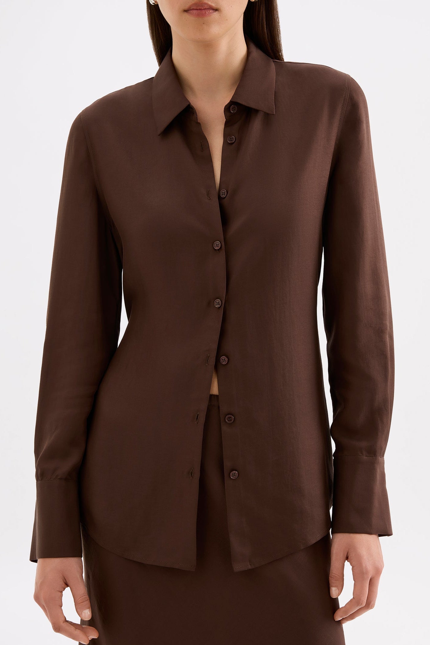 Tilly Tencel Shirt Chocolate 