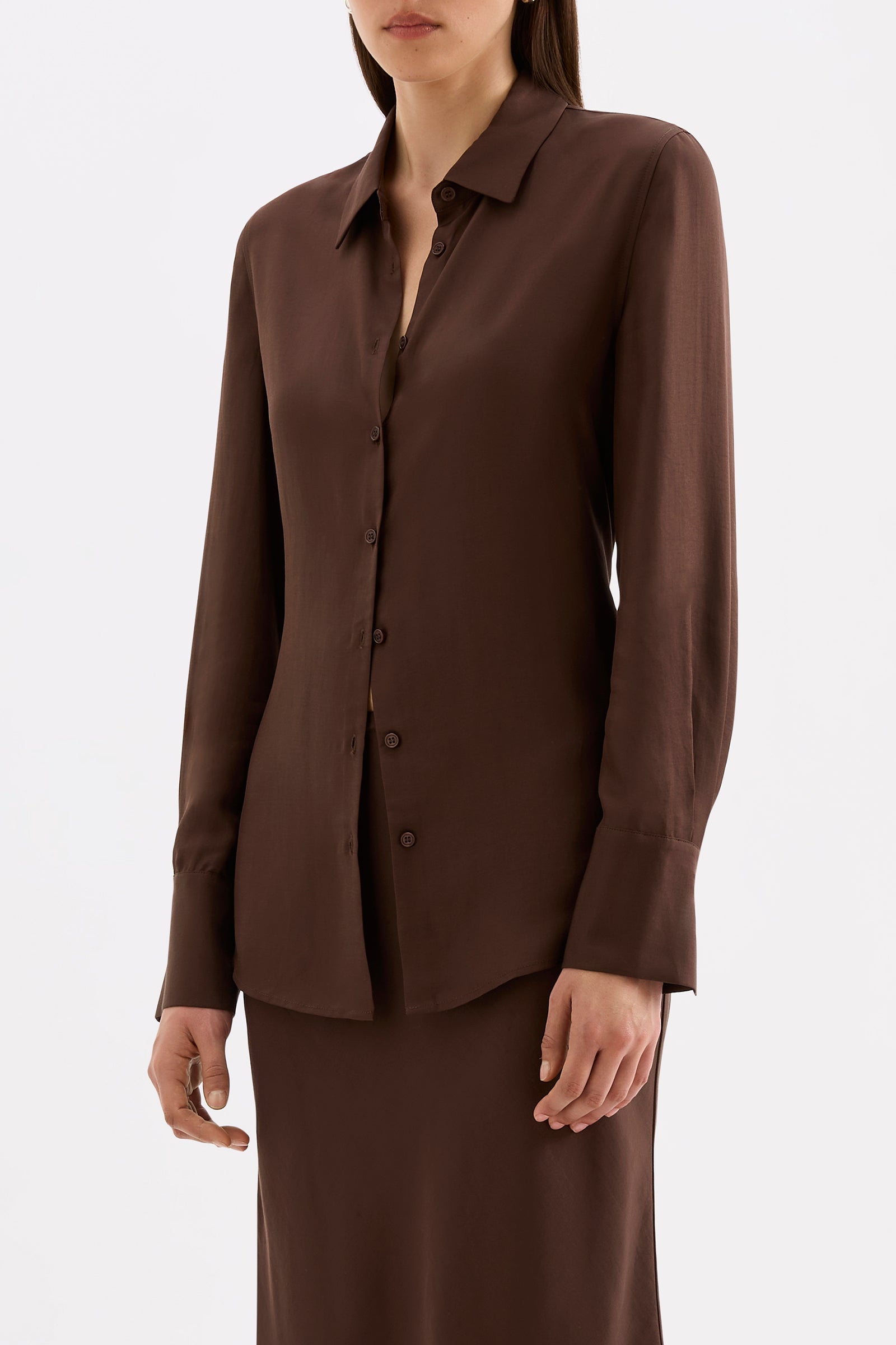 Tilly Tencel Shirt Chocolate 