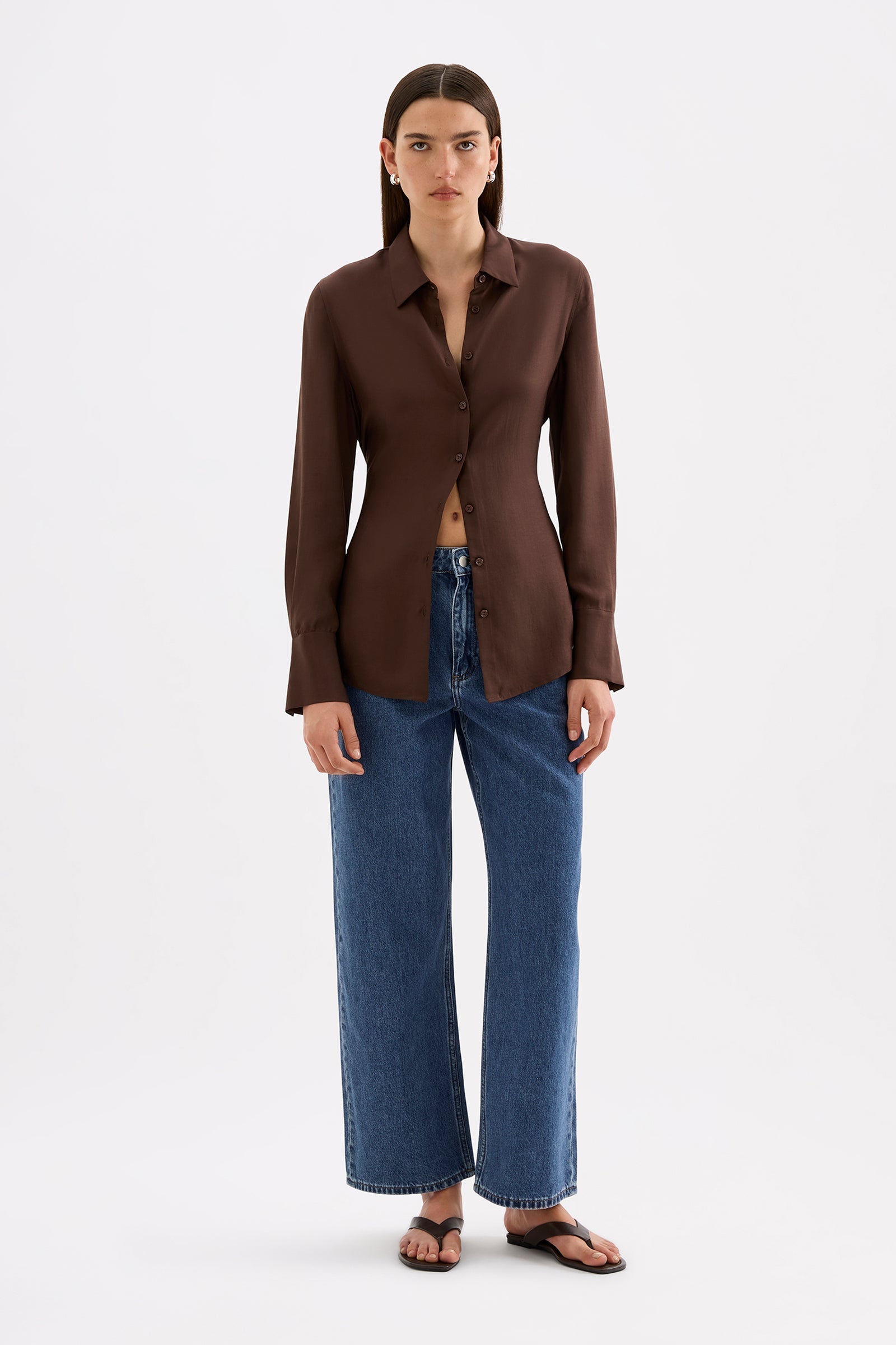 Tilly Tencel Shirt Chocolate 