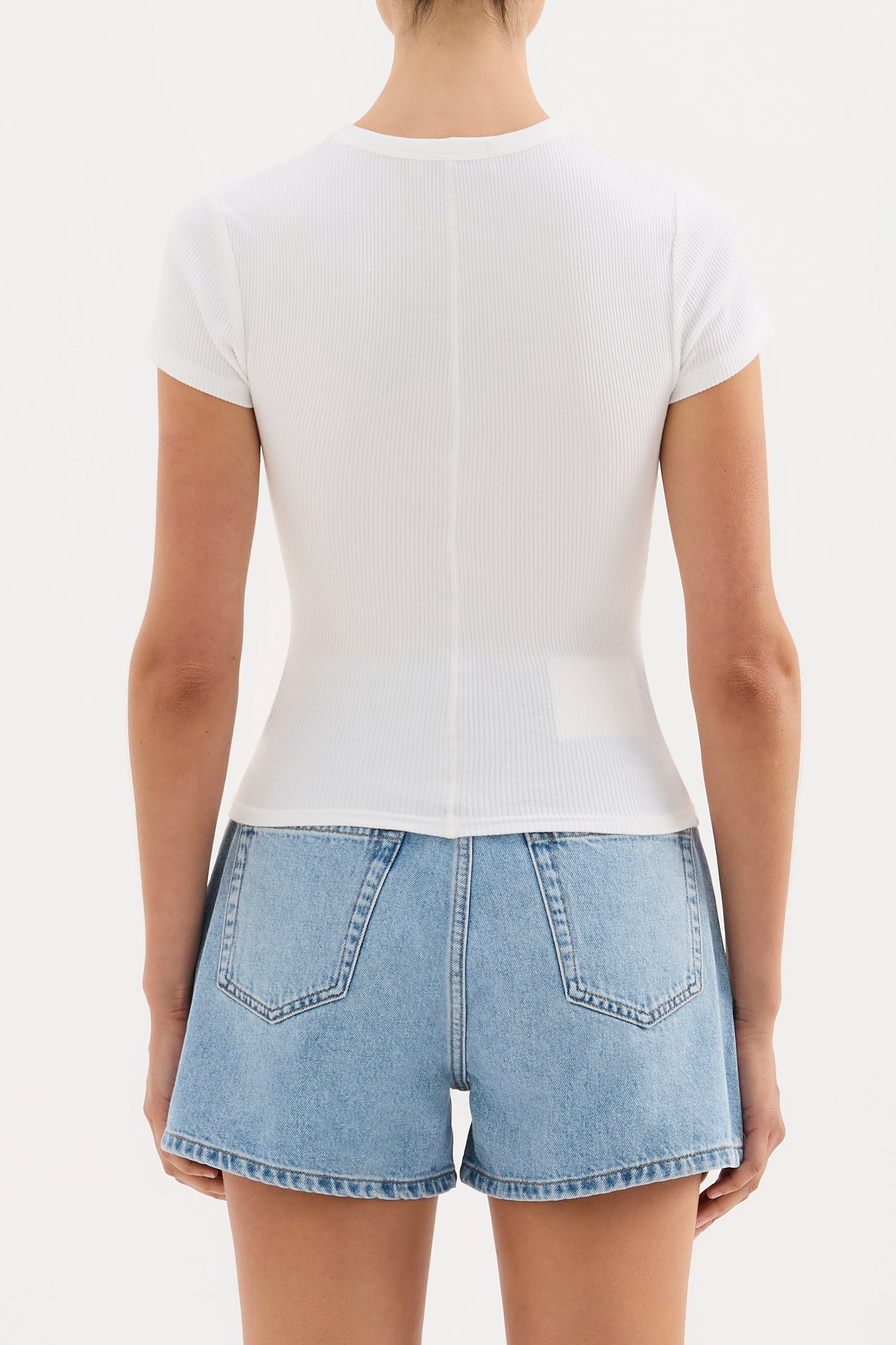 Organic Rib Ss Tee White 