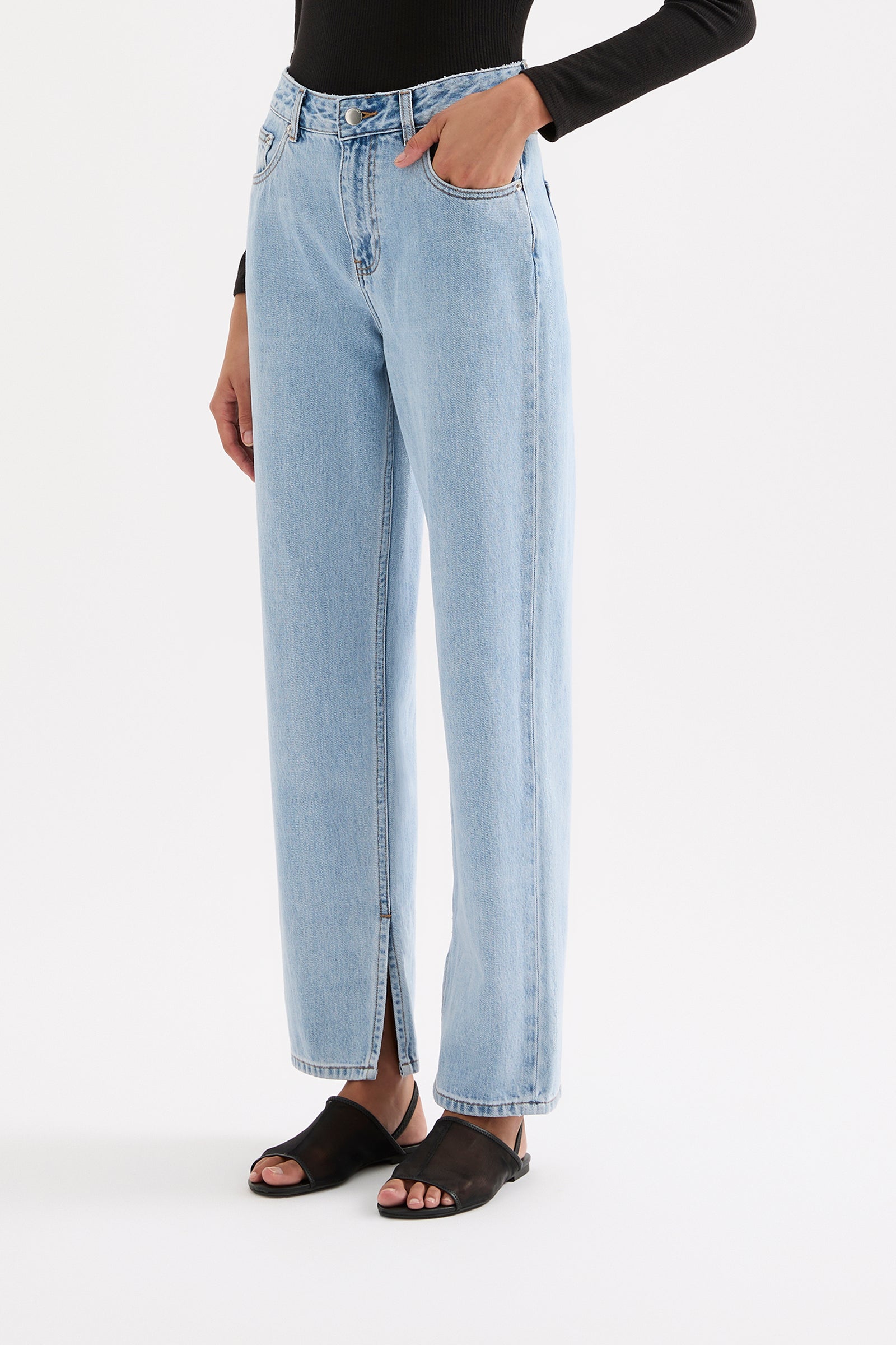 Organic Split Hem Jean 90s Blue 