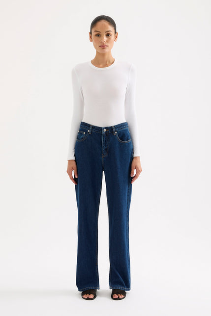 Organic Split Hem Jean Force Blue 