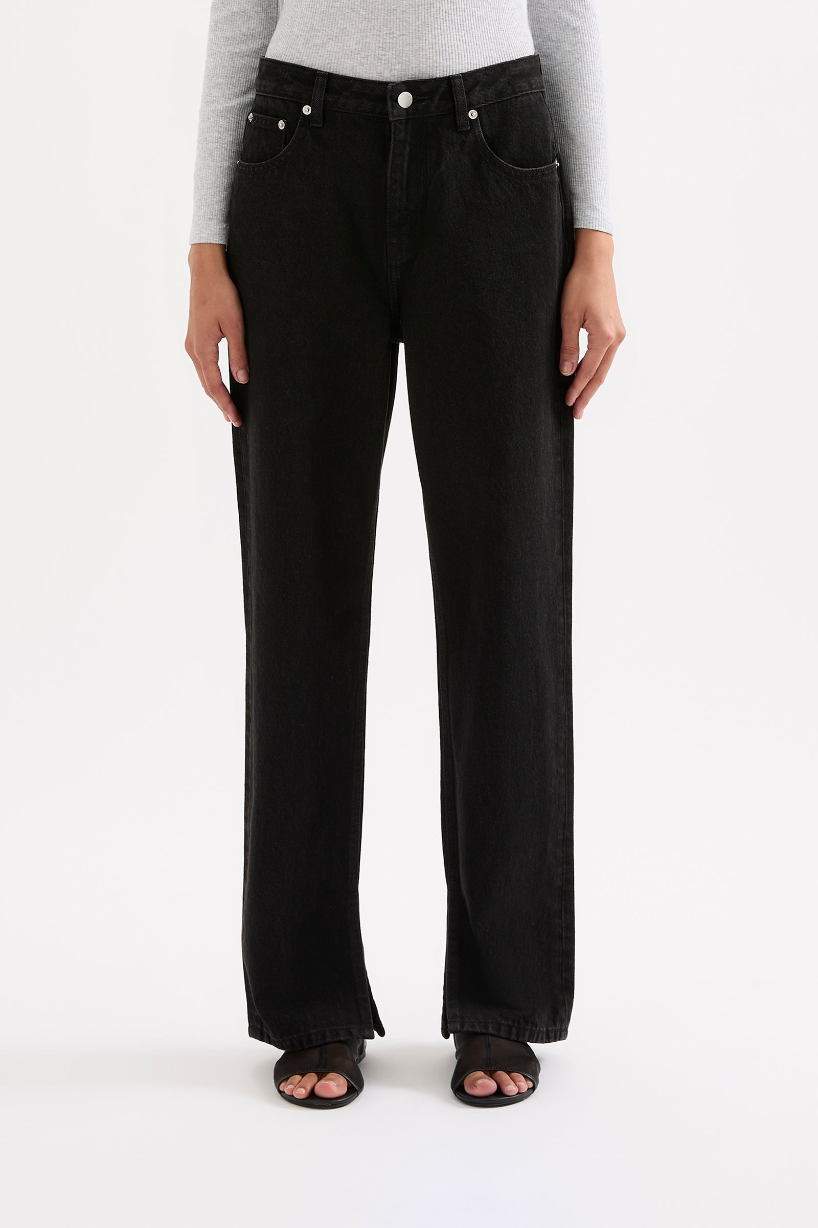 Organic Split Hem Jean Vintage Black 