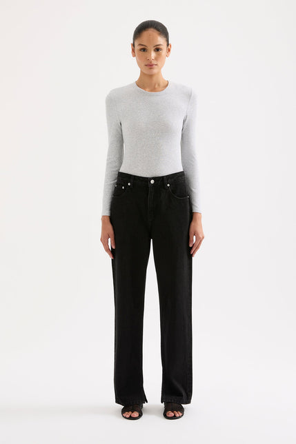 Organic Split Hem Jean Vintage Black 