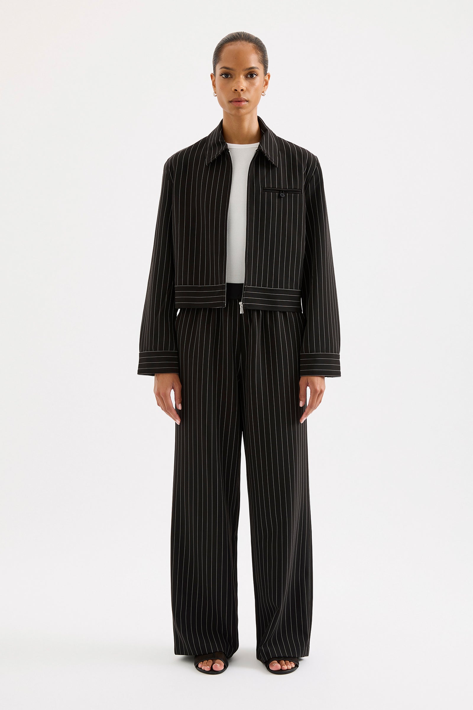 Maeve Pinstripe Pant Black Pinstripe 