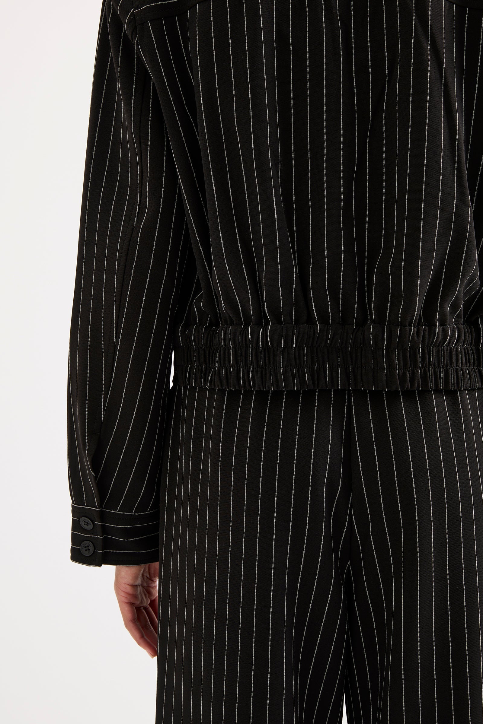 Maeve Pinstripe Bomber Black Pinstripe 