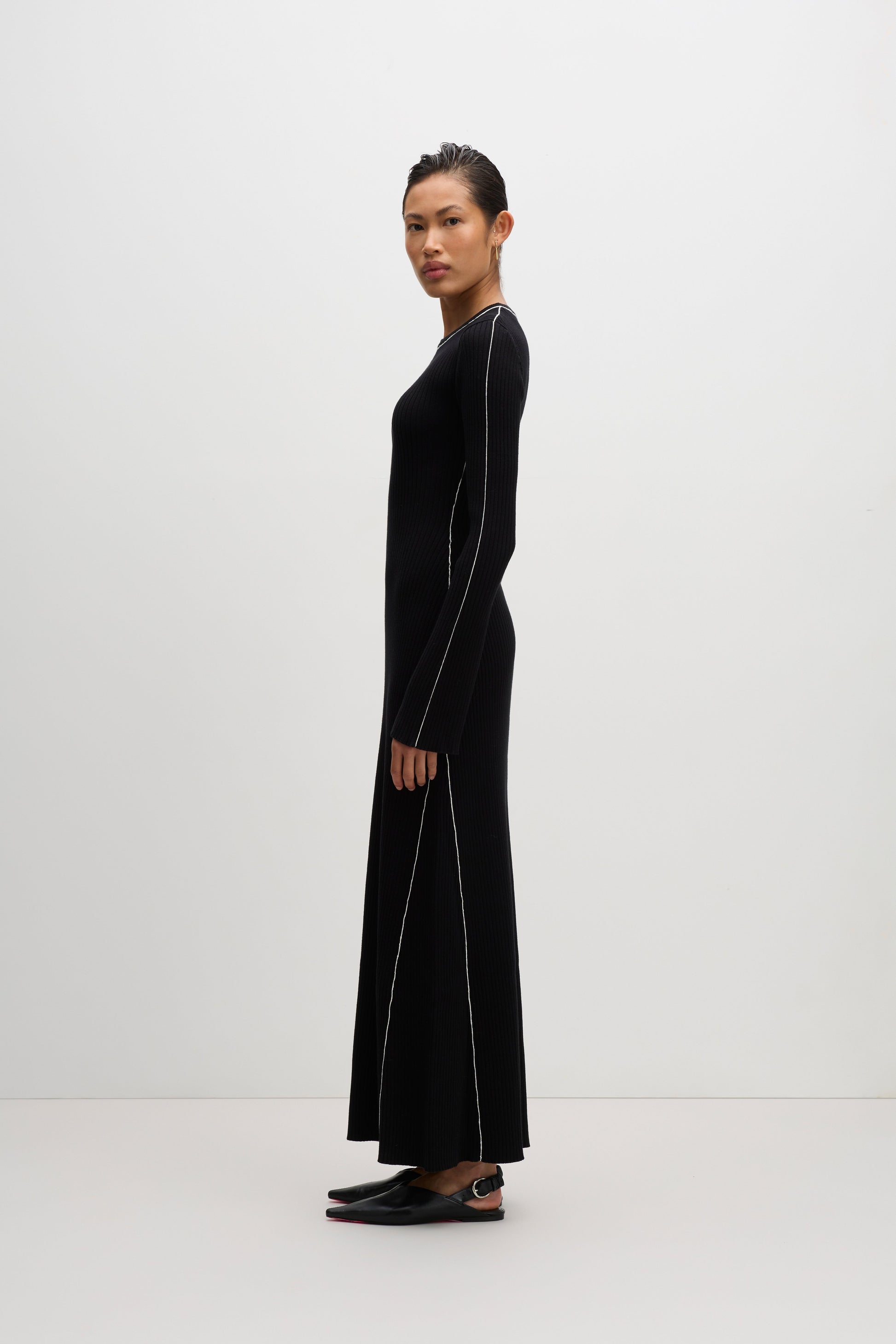 Gaia Knit Maxi Dress Black 