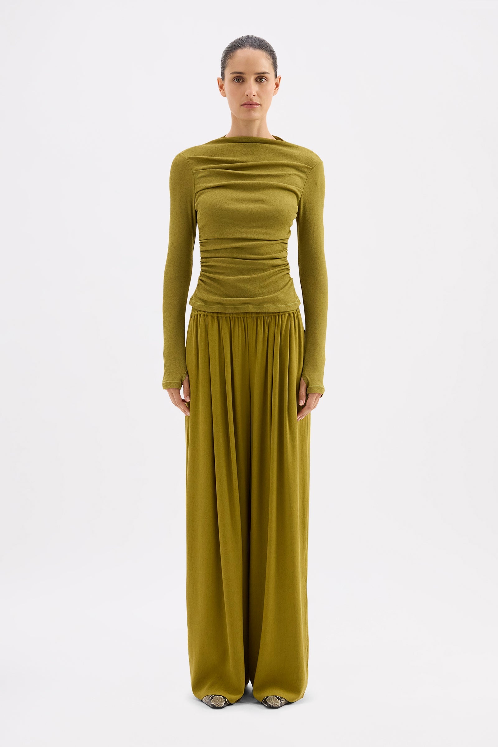 Calista Mesh Ls Top Avocado 