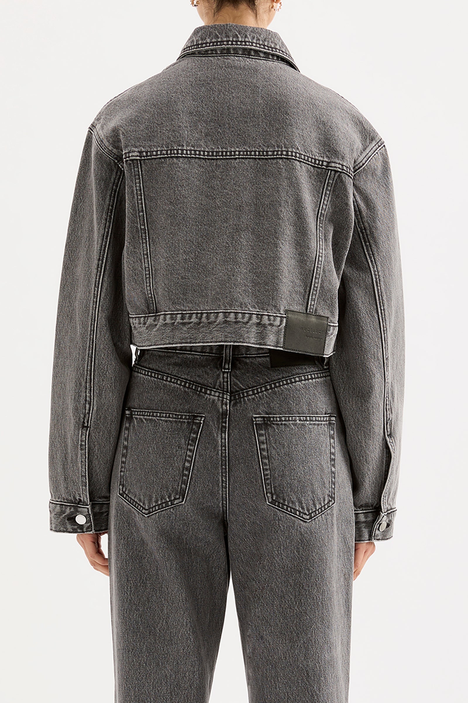 Organic Denim Crop Jacket Graphite 