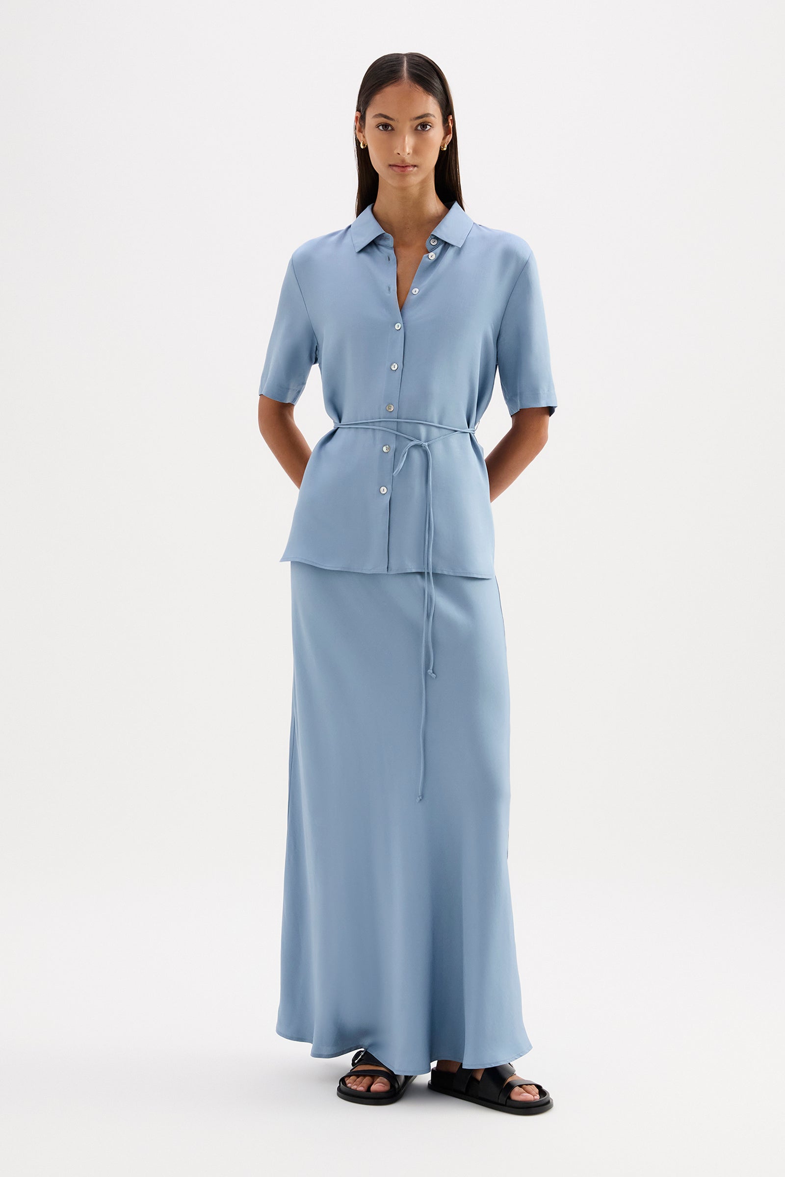 Lawton Tencel Skirt Frost 