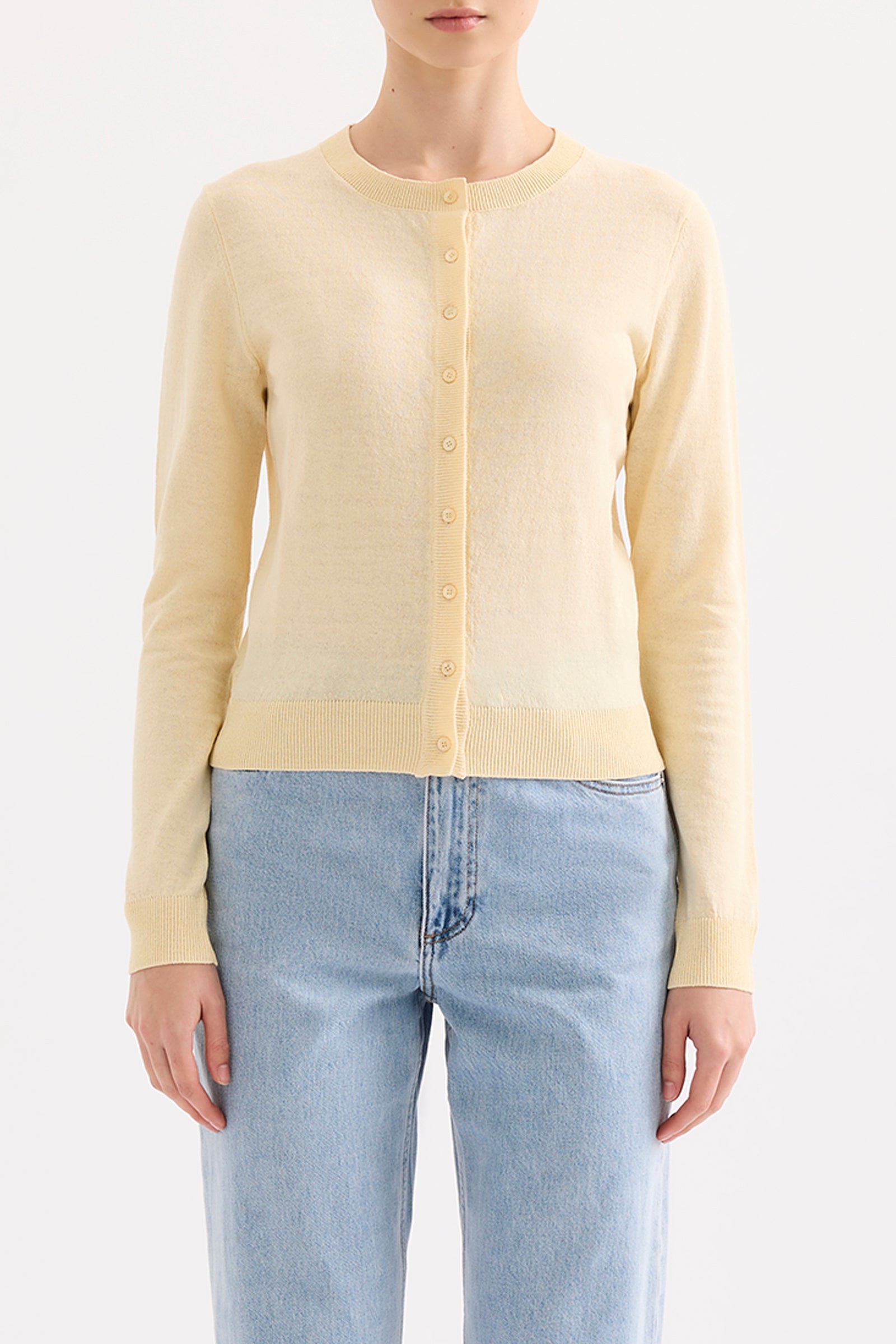 Louie Linen Blend Cardigan Butter 