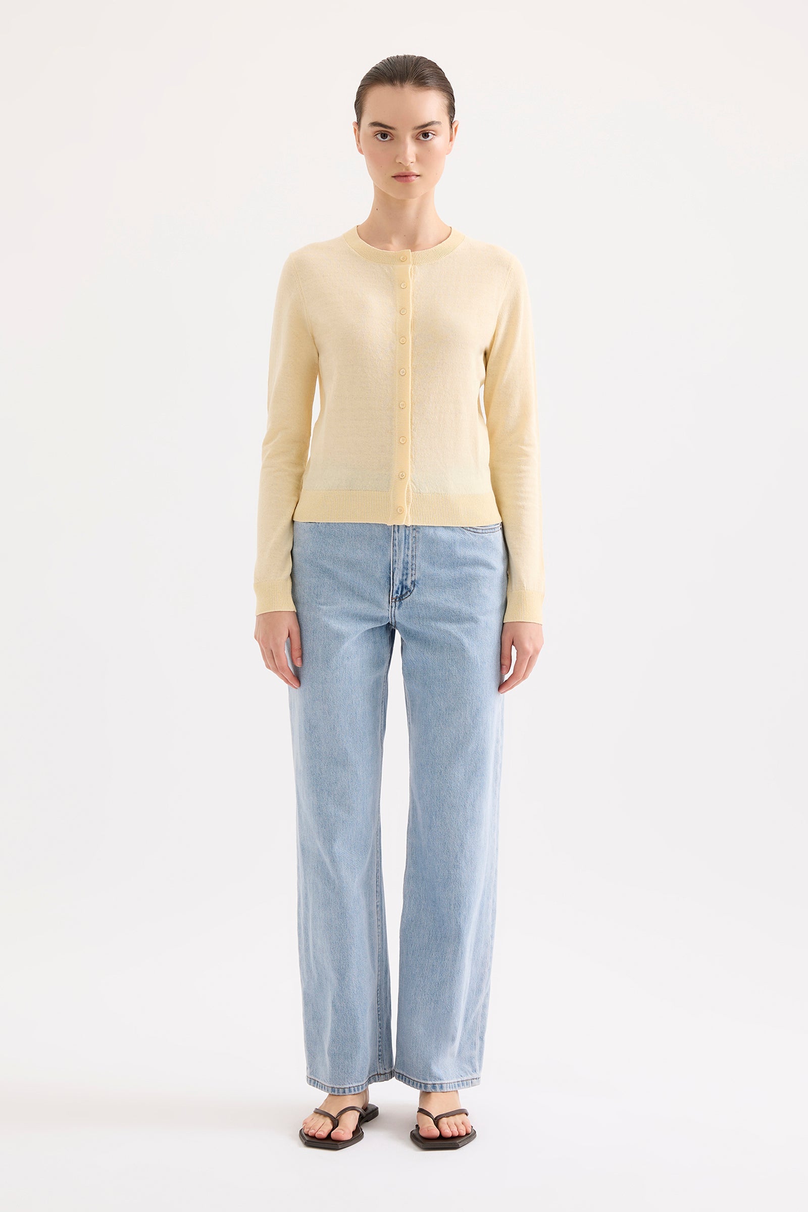 Louie Linen Blend Cardigan Butter 