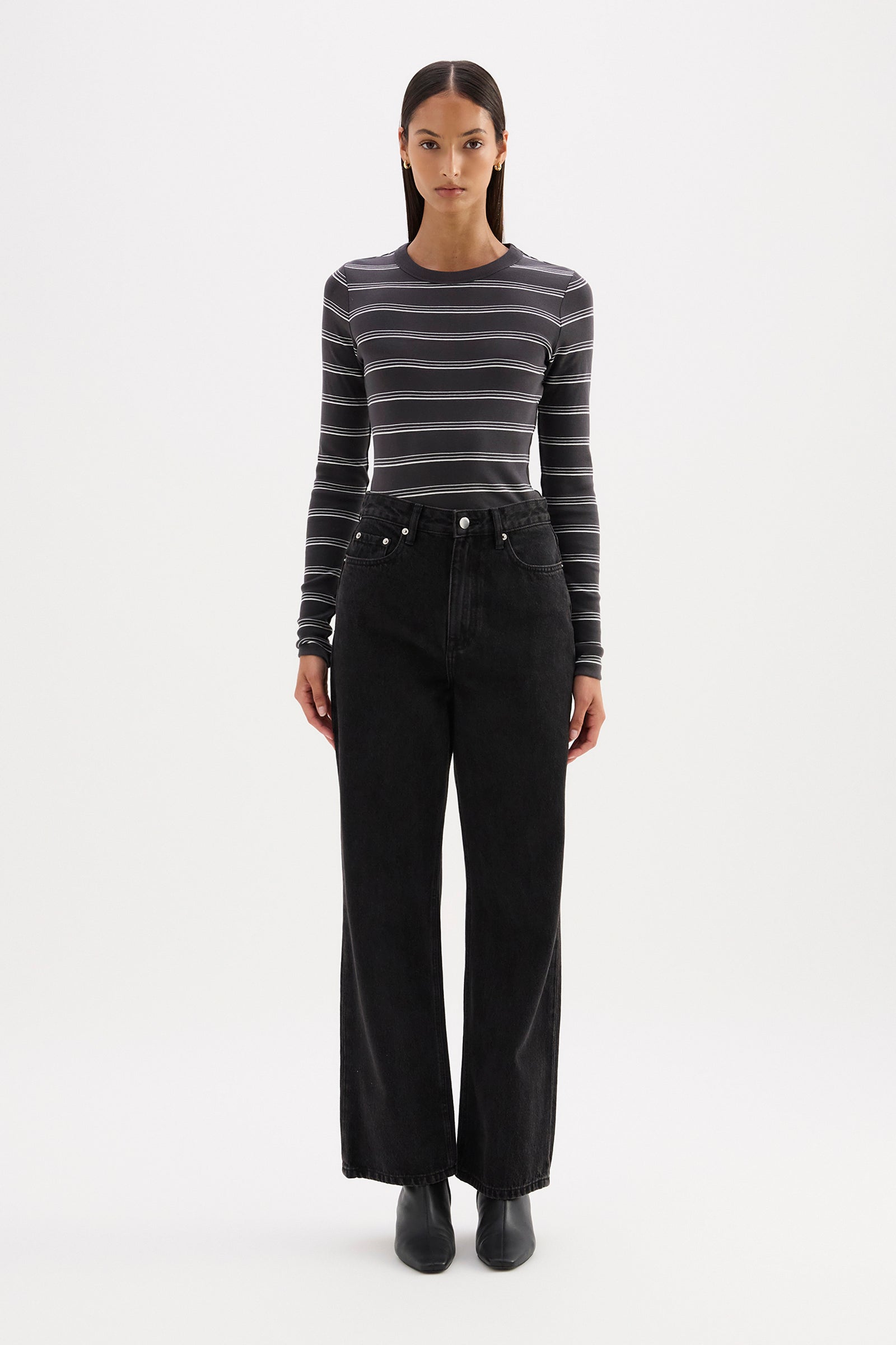 Lexi Ls Top Coal Stripe 