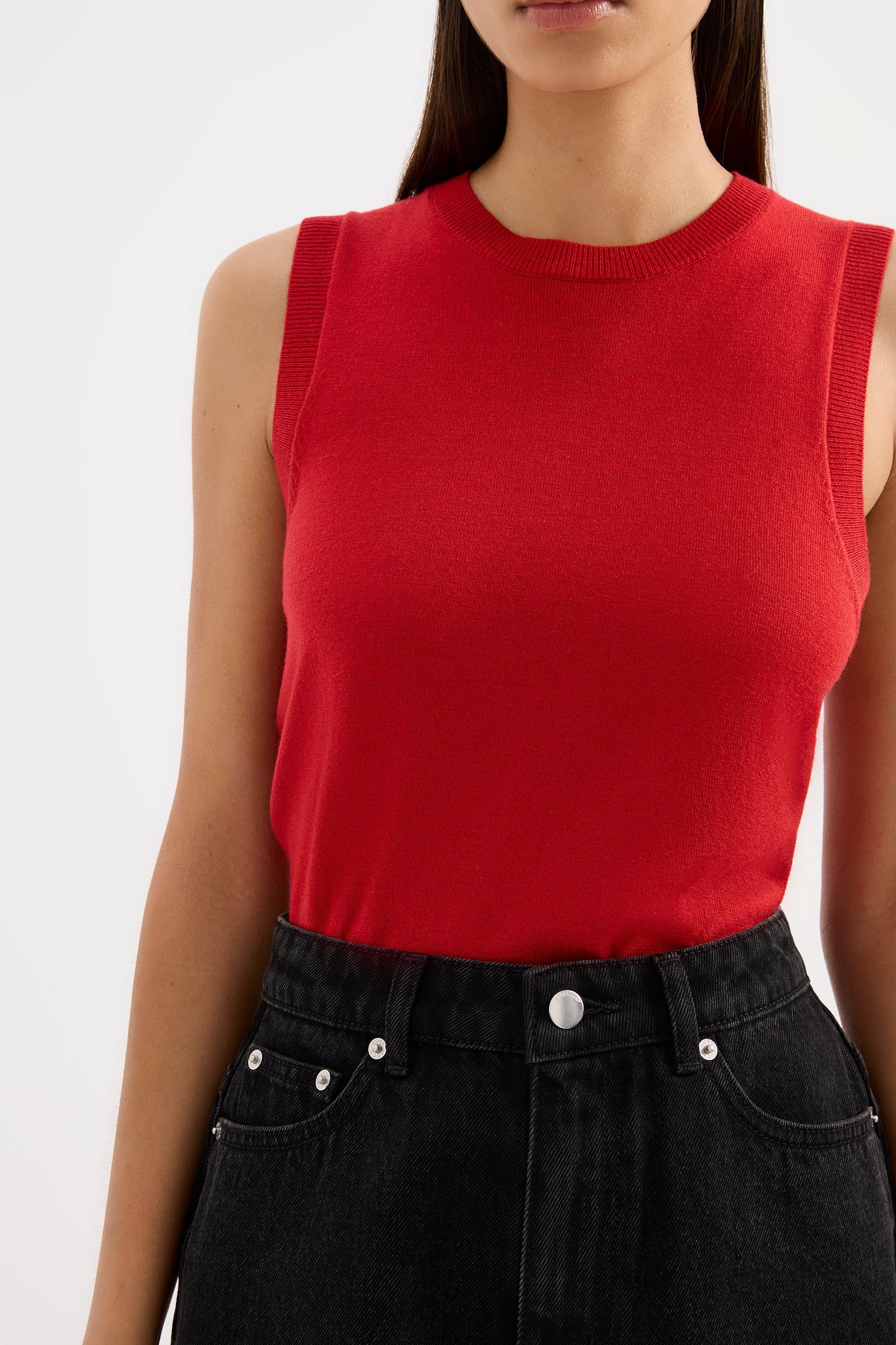 Elvio Merino Blend Tank Vermillion 